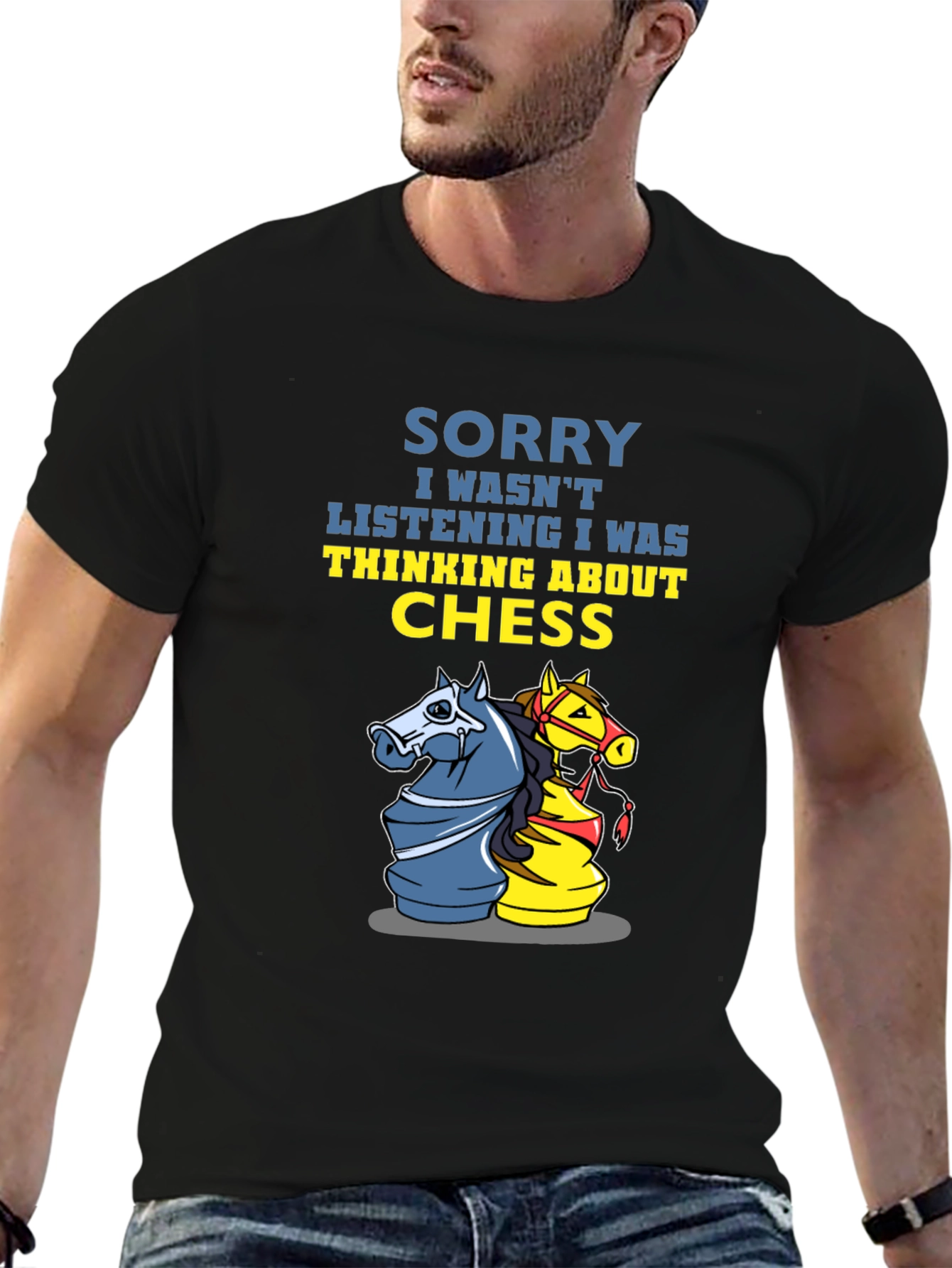 Chess Knight T-Shirt - Sorry Thinking About Chess
