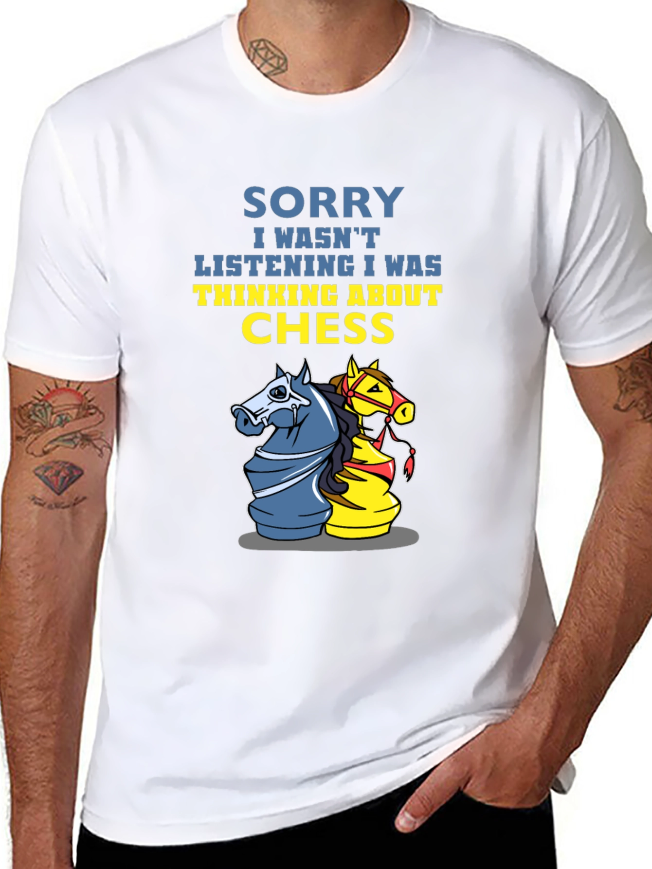 Chess Knight T-Shirt - Sorry Thinking About Chess