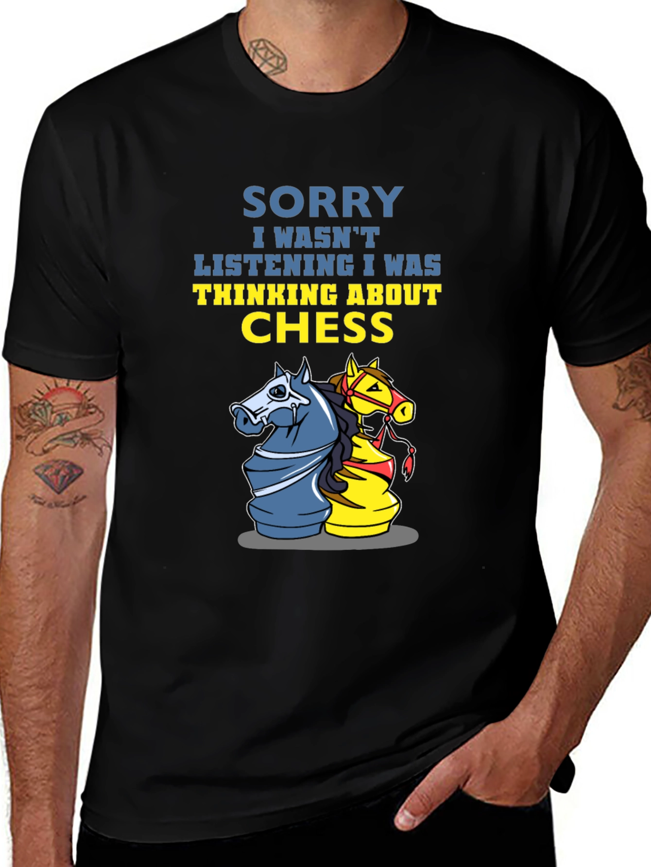 Chess Knight T-Shirt - Sorry Thinking About Chess
