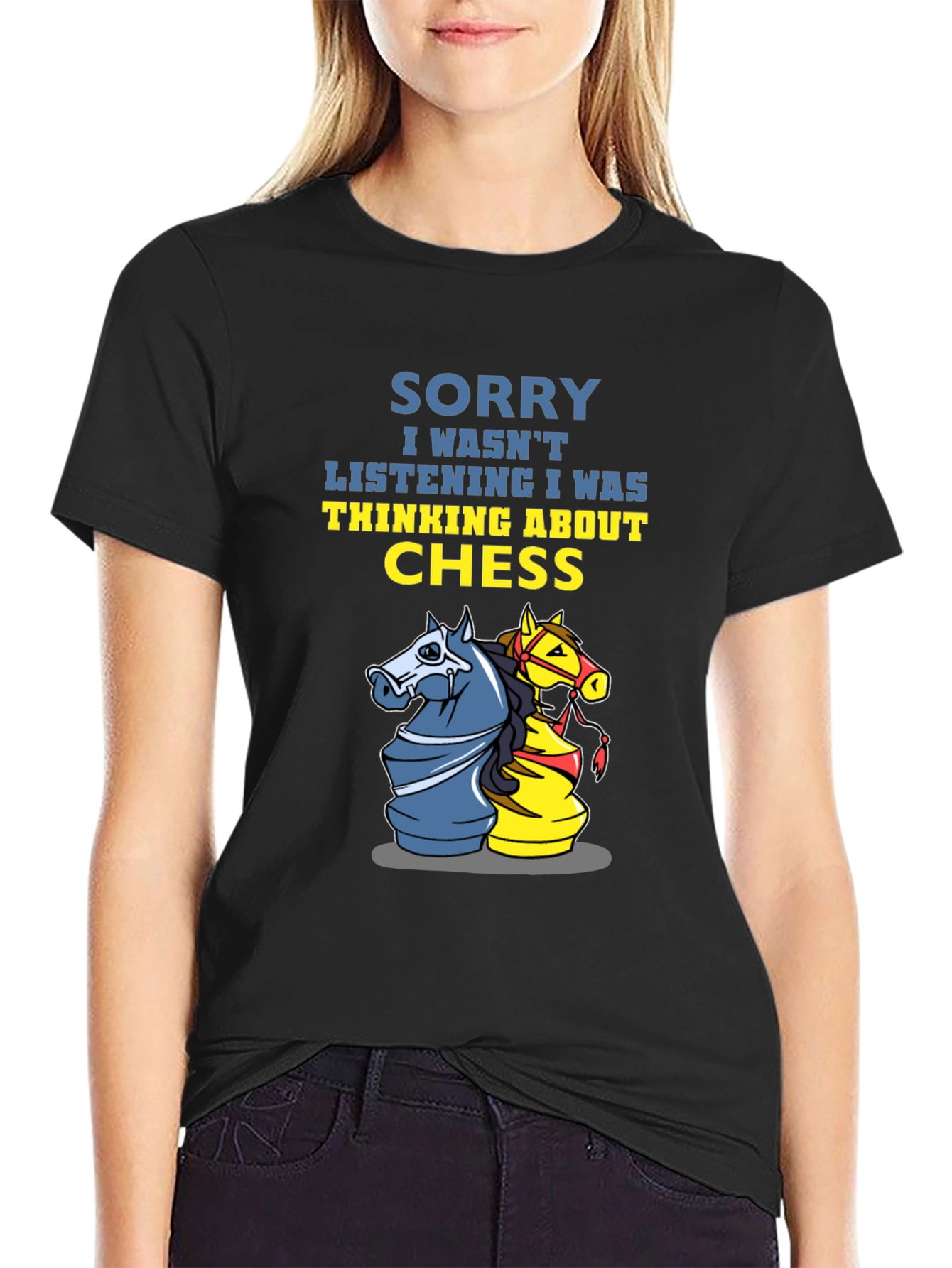 Chess Knight T-Shirt - Sorry Thinking About Chess