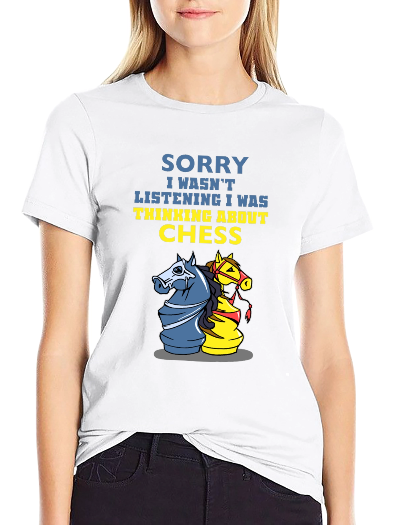 Chess Knight T-Shirt - Sorry Thinking About Chess