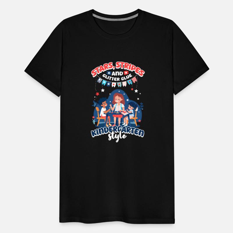 Kindergarten Teacher Stars Stripes Glitter Glue