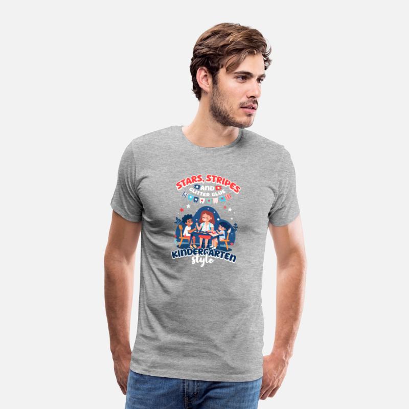 Kindergarten Teacher Stars Stripes Glitter Glue