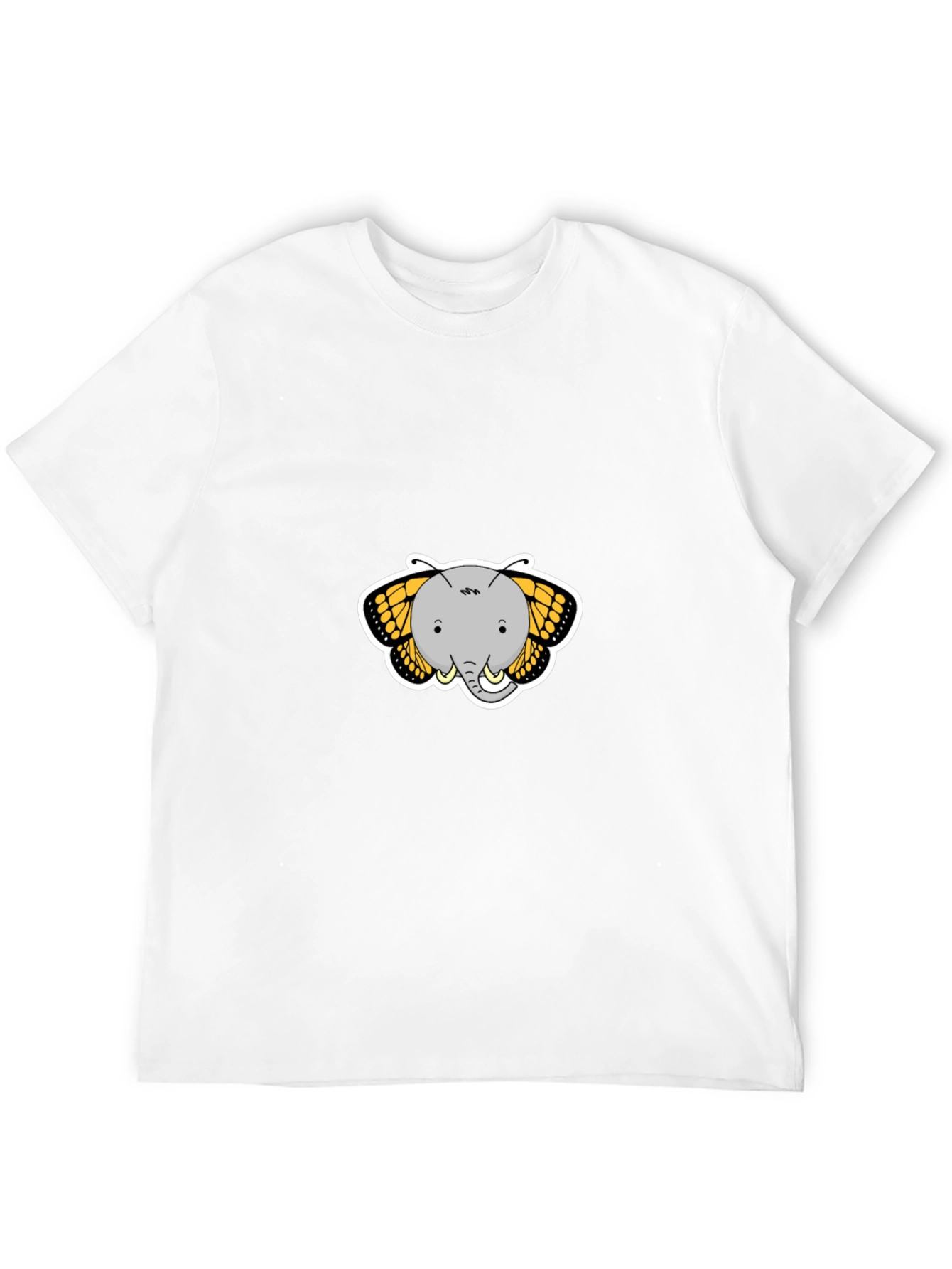 Elephant Butterfly Graphic Tee - Black