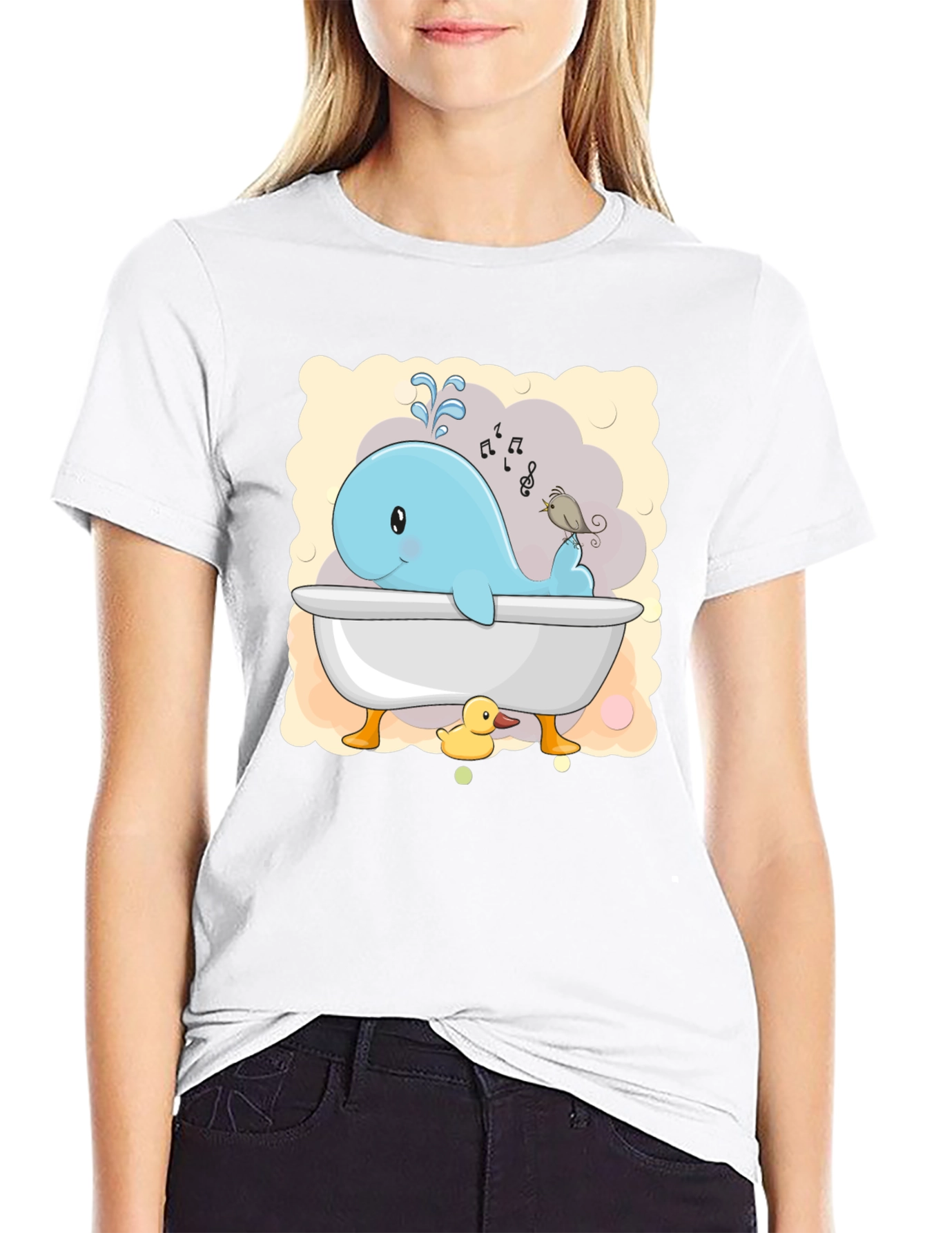Cute Whale in Tub T-Shirt