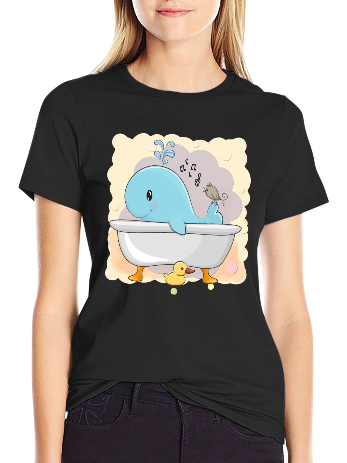Cute Whale in Tub T-Shirt