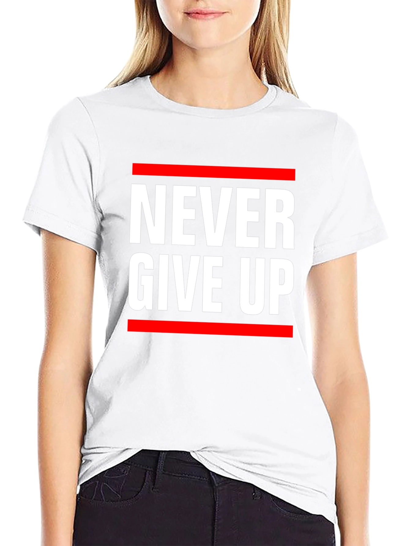 Never Give Up Graphic Tee - Motivational T-Shirt
