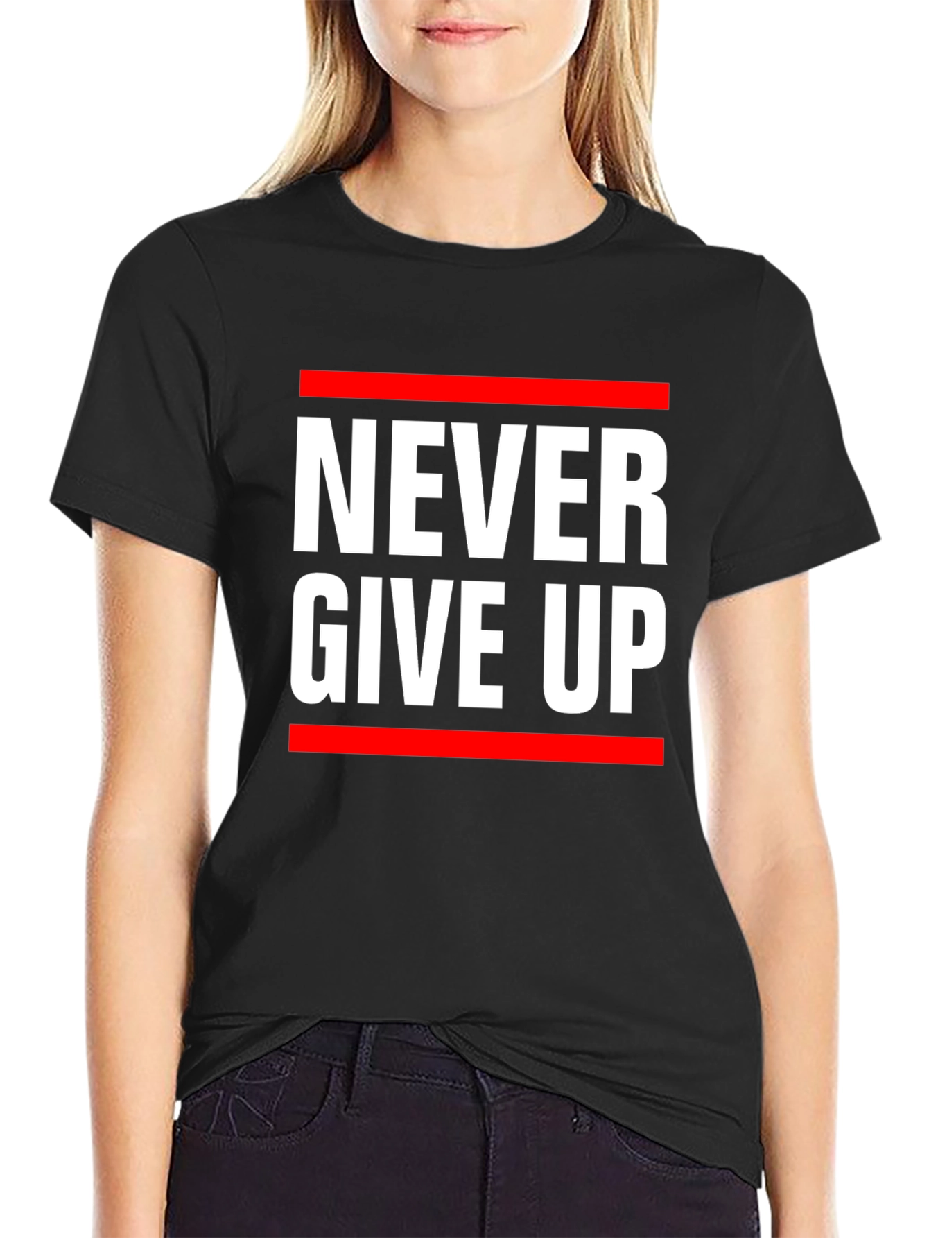 Never Give Up Graphic Tee - Motivational T-Shirt
