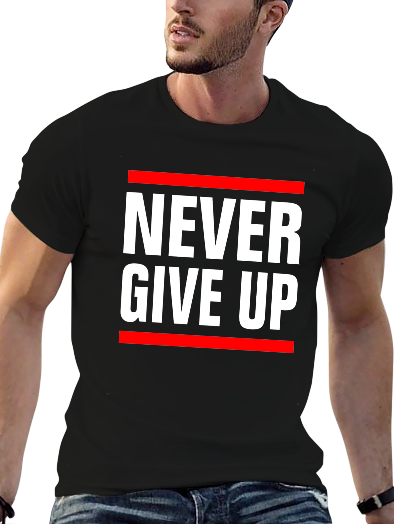 Never Give Up Graphic Tee - Motivational T-Shirt