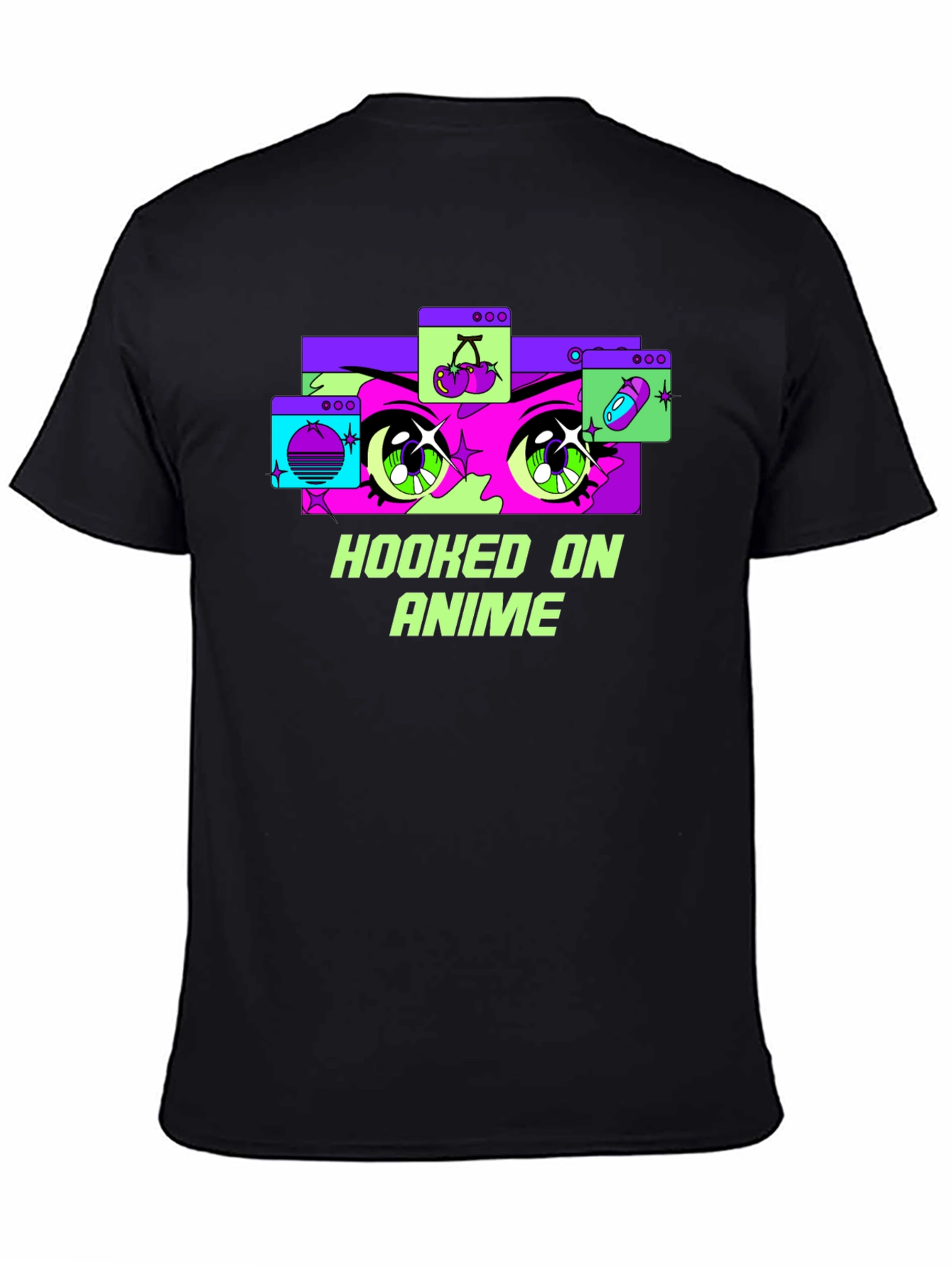 Hooked on Anime Black T-Shirt - Graphic Tee