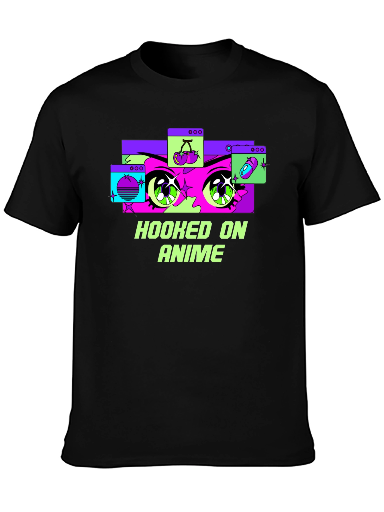 Hooked on Anime Black T-Shirt - Graphic Tee