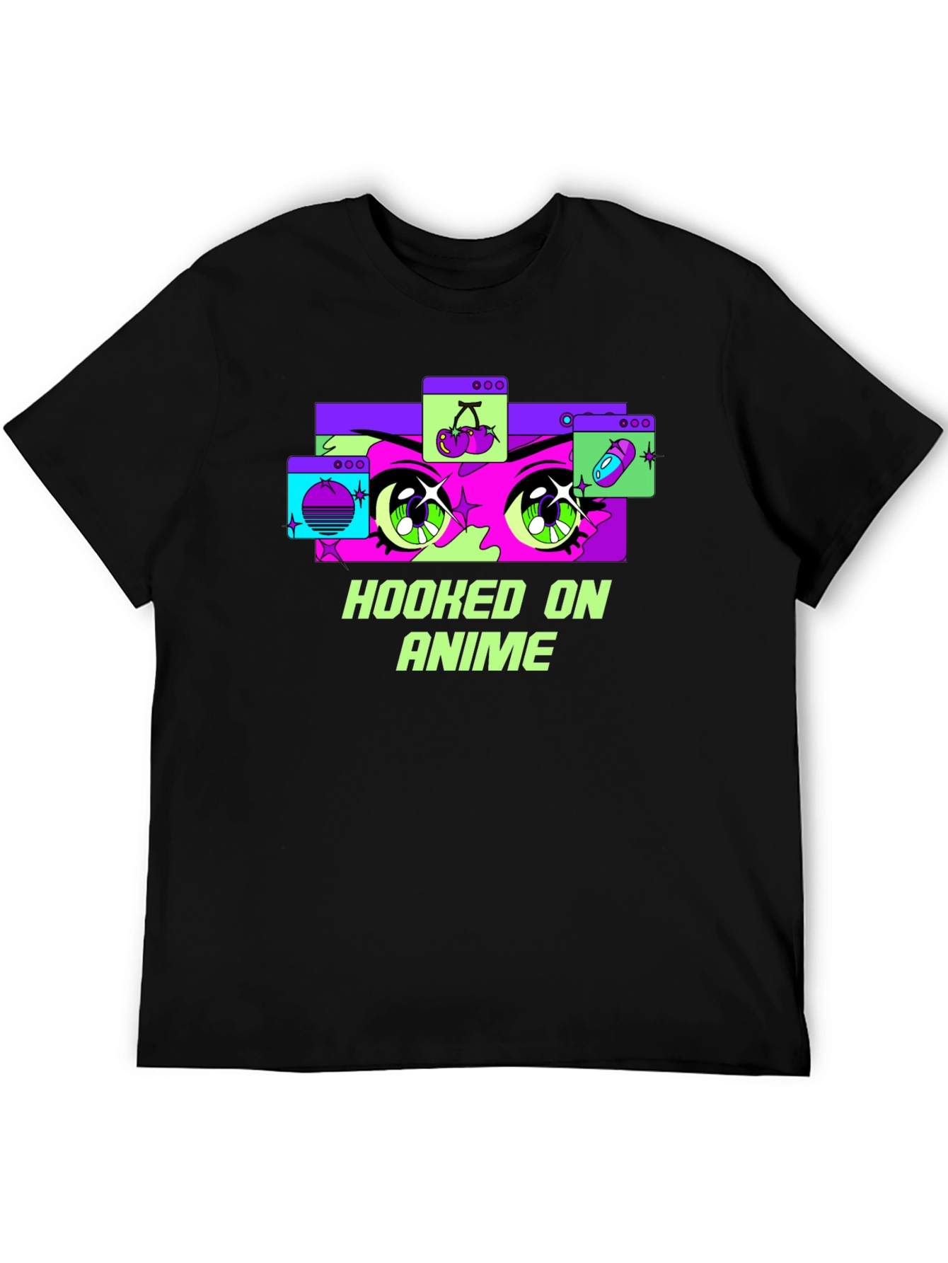 Hooked on Anime Black T-Shirt - Graphic Tee