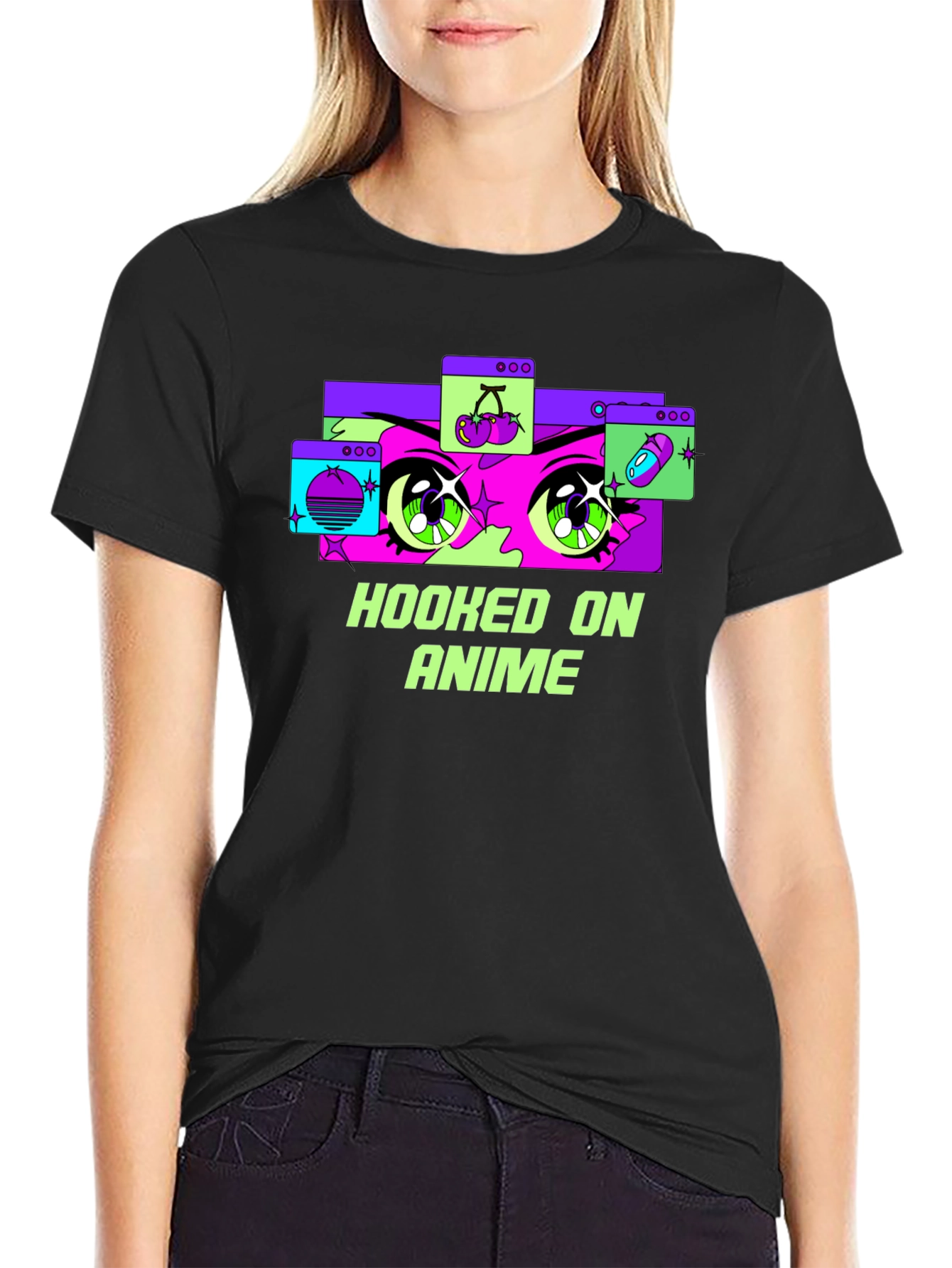 Hooked on Anime Black T-Shirt - Graphic Tee