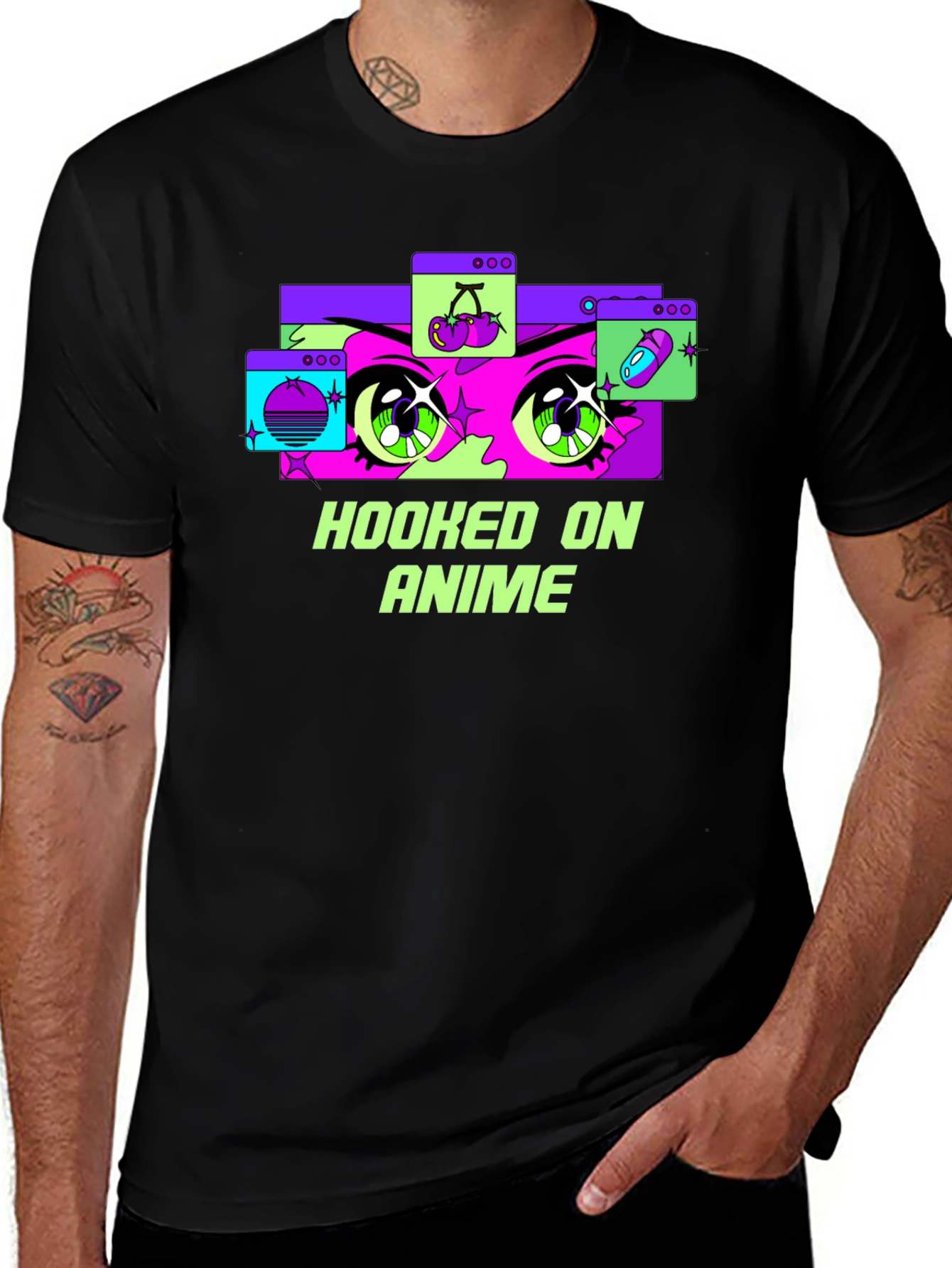 Hooked on Anime Black T-Shirt - Graphic Tee
