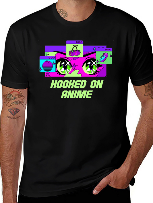 Hooked on Anime Black T-Shirt - Graphic Tee