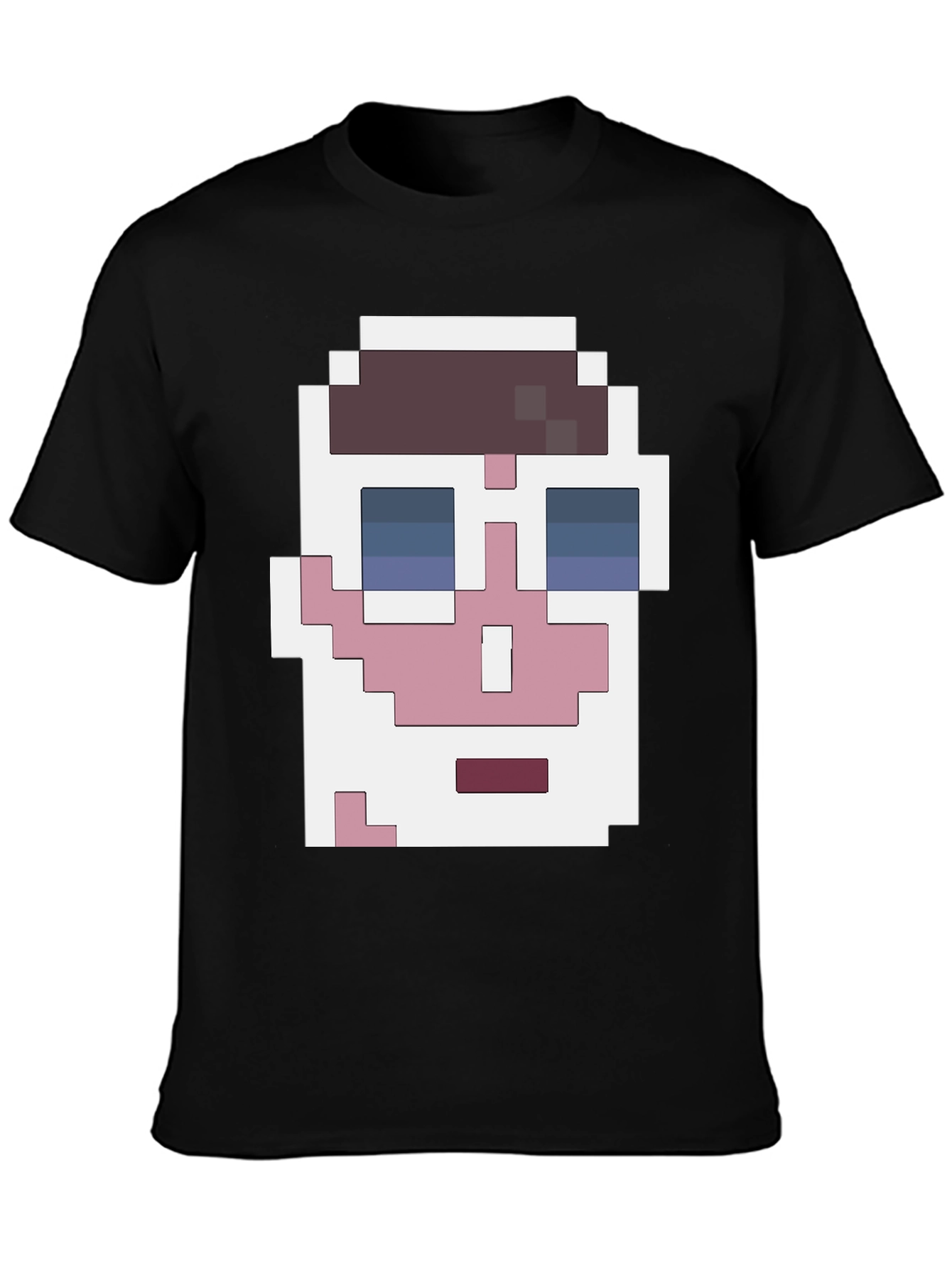 Pixelated Face Graphic T-Shirt - Cool Retro Style