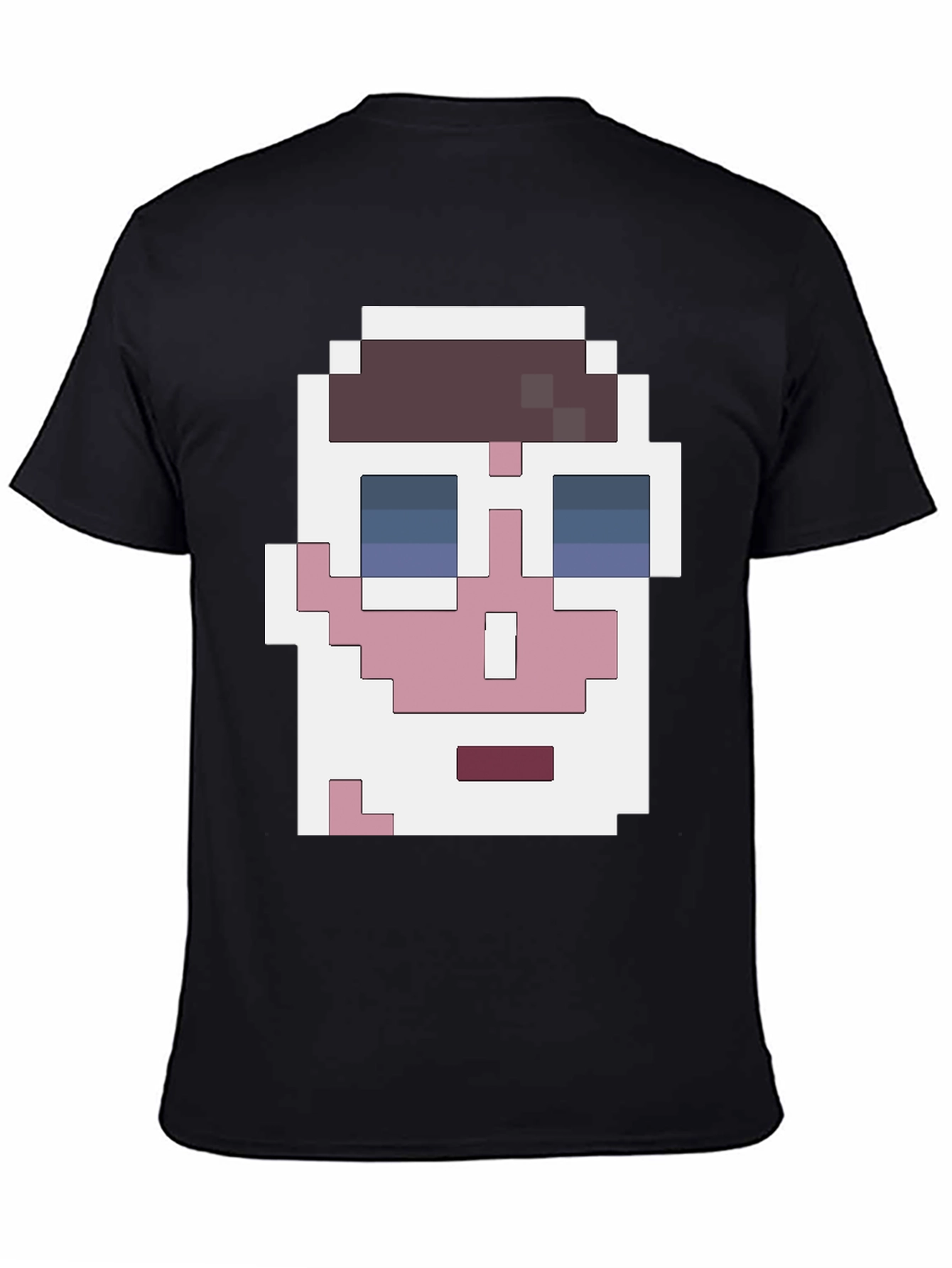 Pixelated Face Graphic T-Shirt - Cool Retro Style