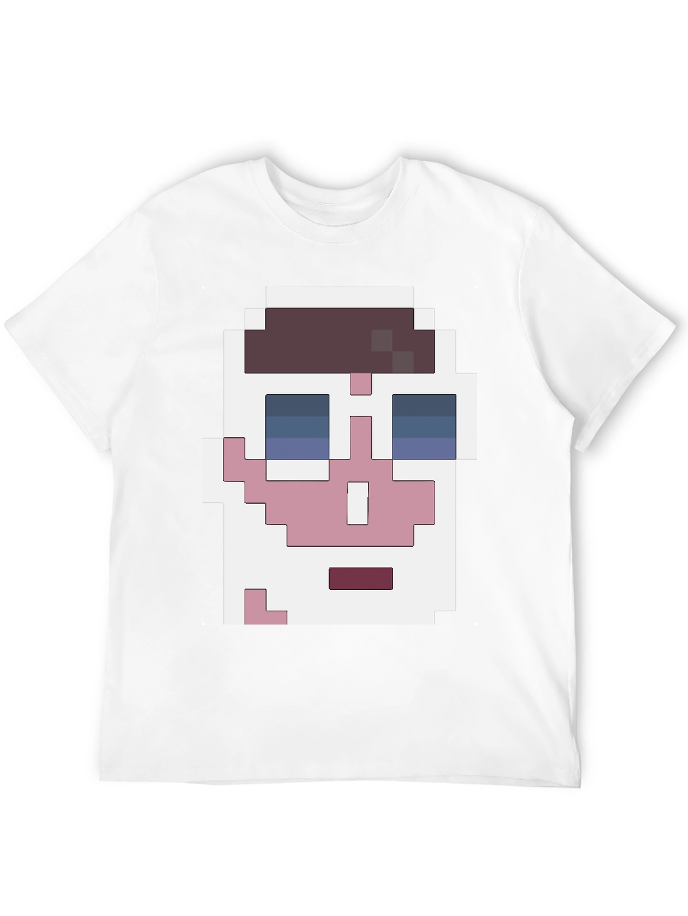 Pixelated Face Graphic T-Shirt - Cool Retro Style