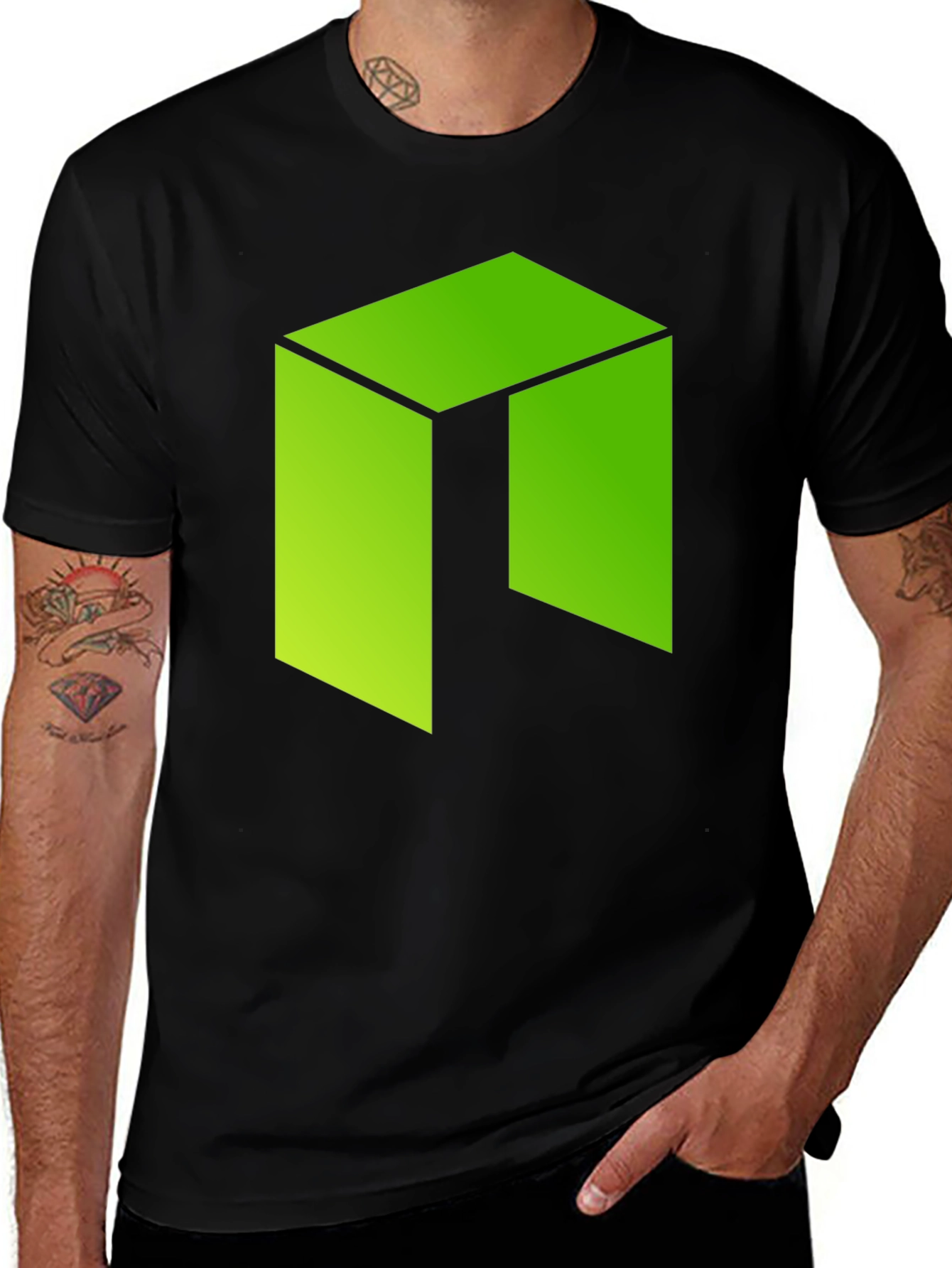 Green Cube Graphic Tee - Casual Comfort