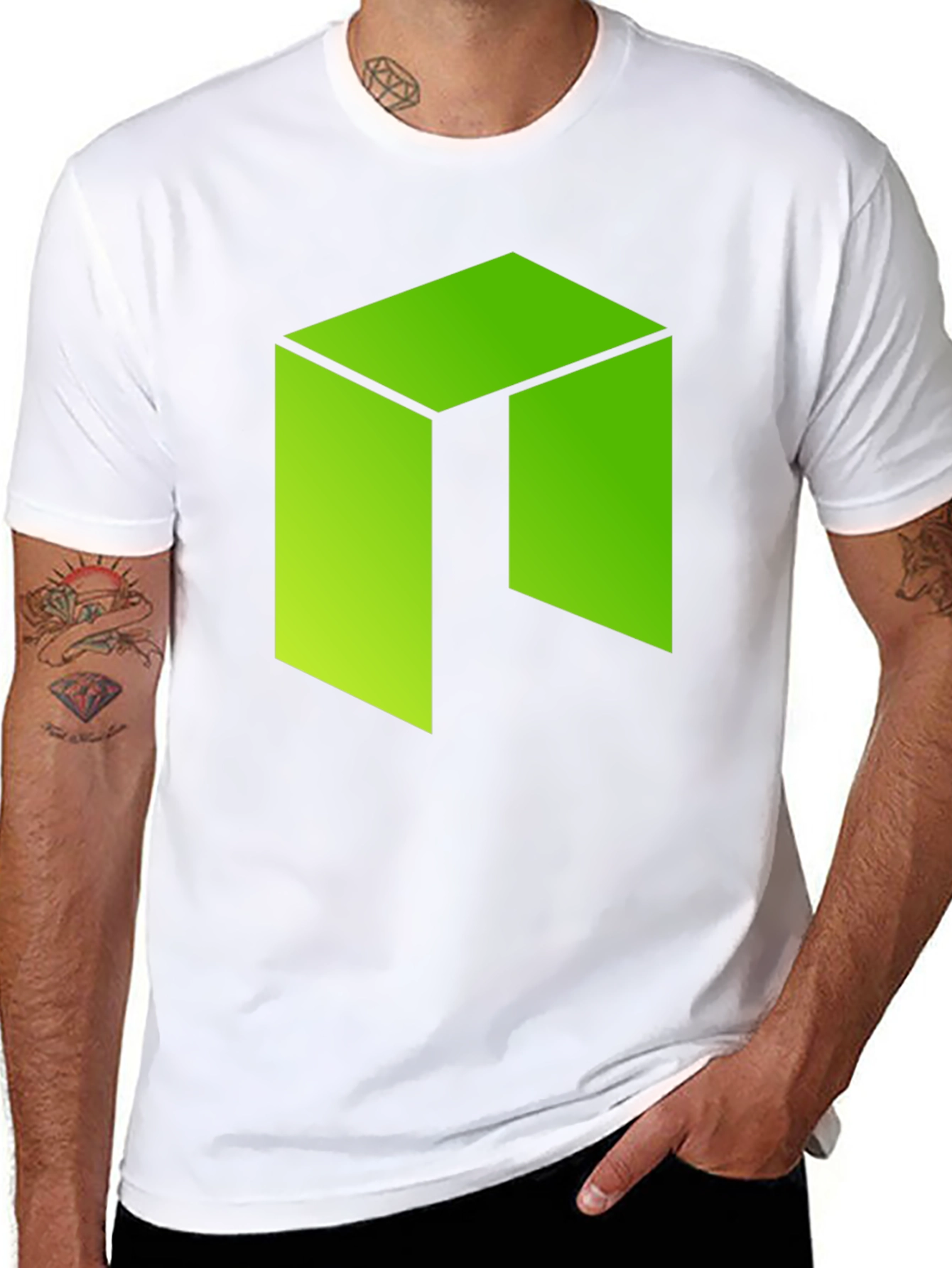 Green Cube Graphic Tee - Casual Comfort