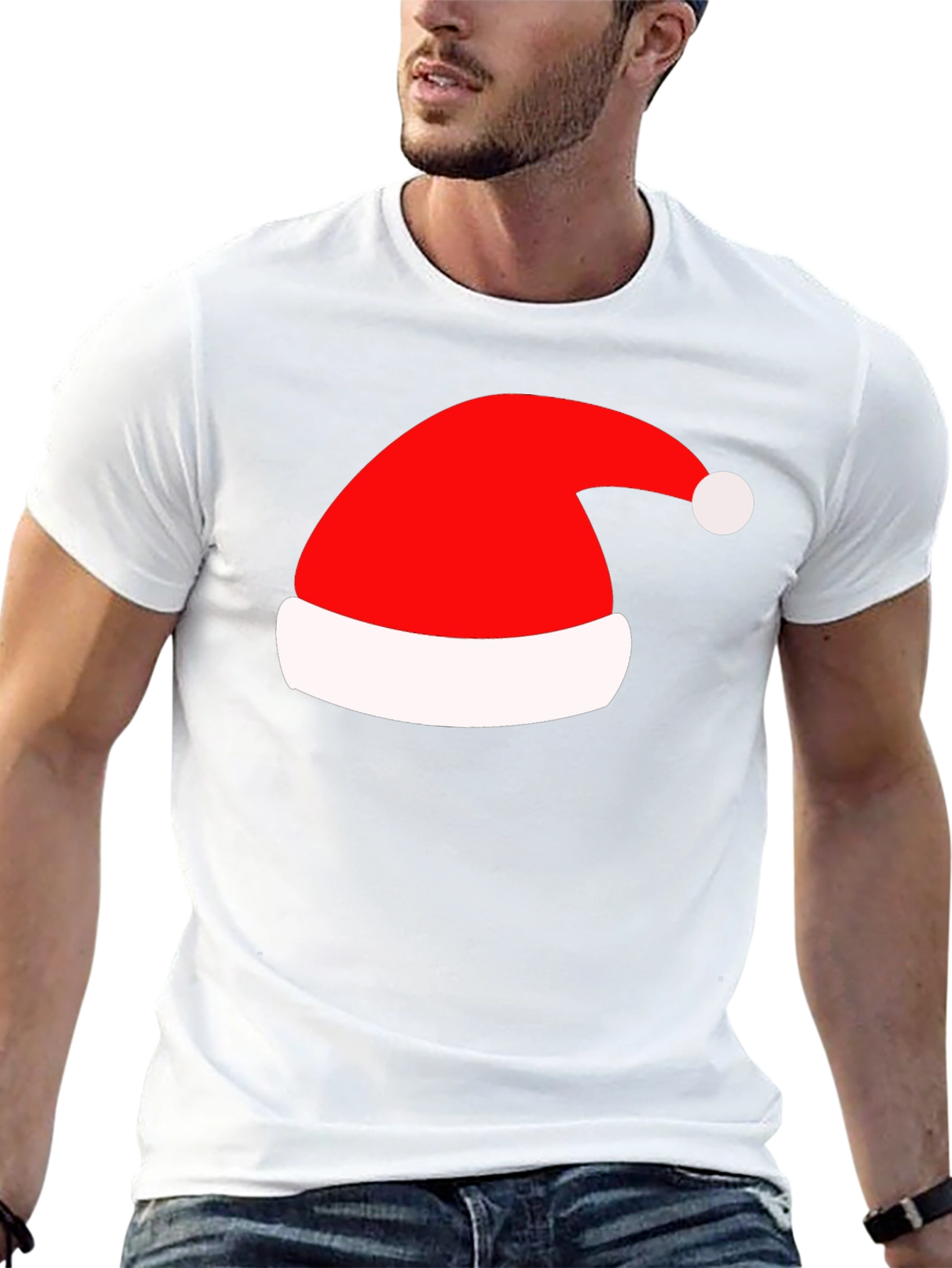 Festive Santa Hat Graphic T-Shirt