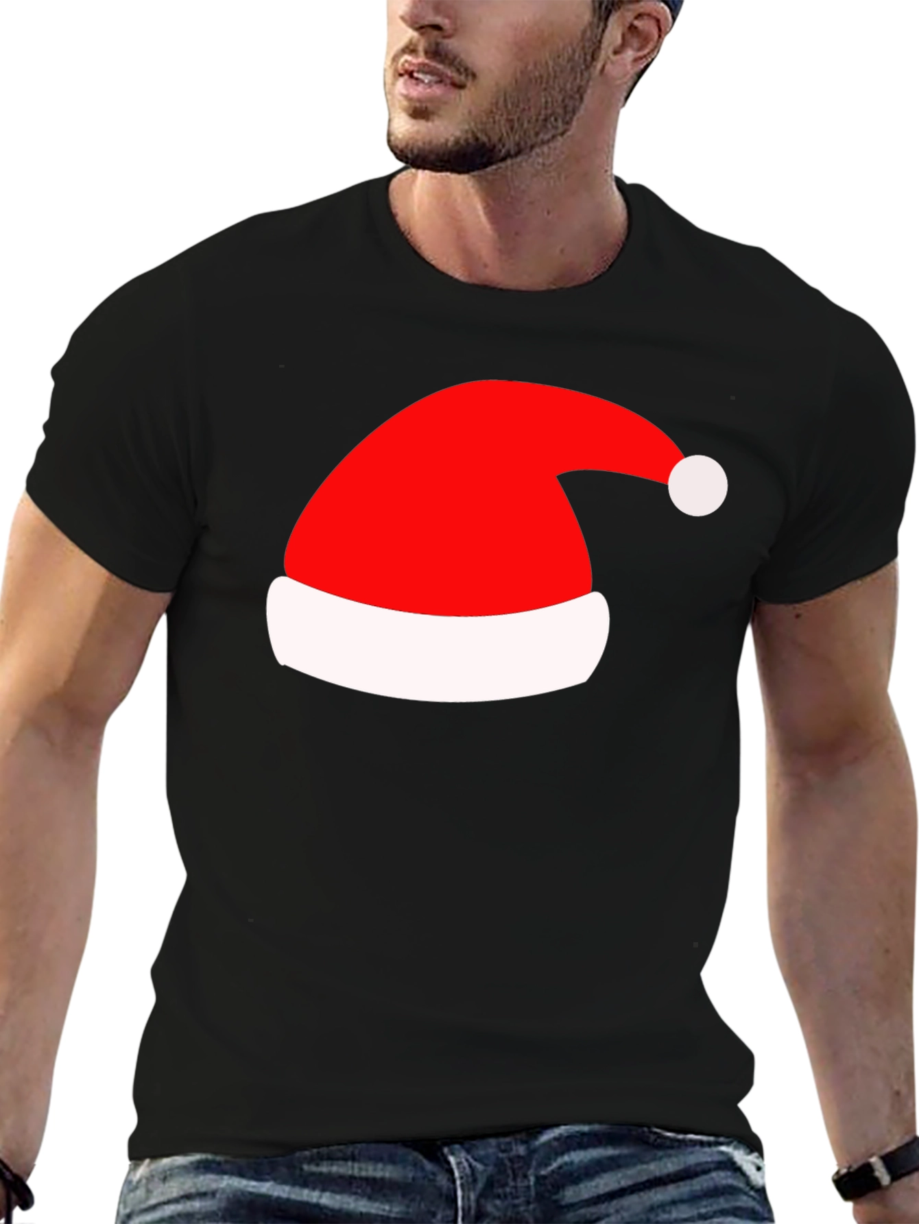 Festive Santa Hat Graphic T-Shirt