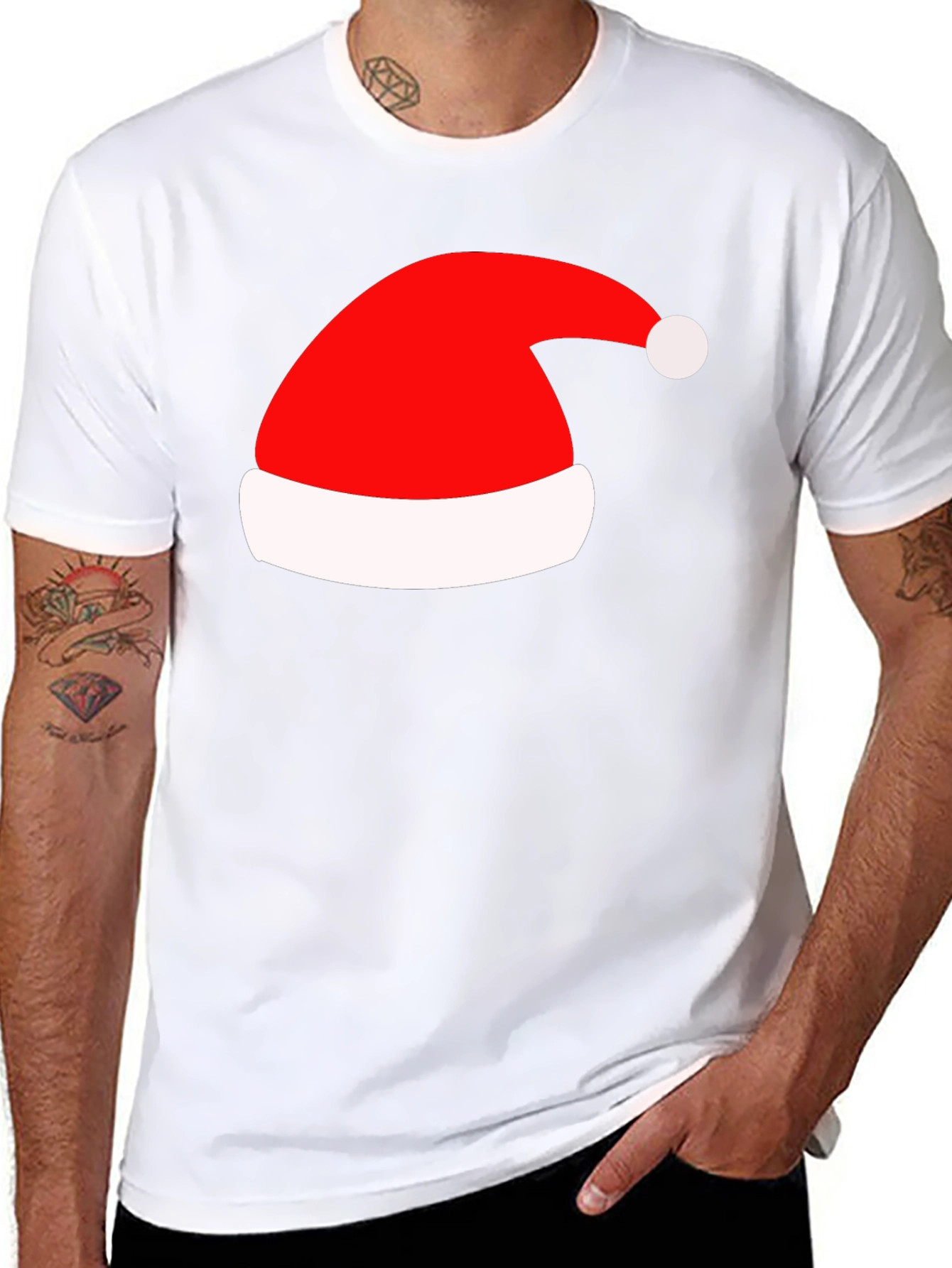 Festive Santa Hat Graphic T-Shirt