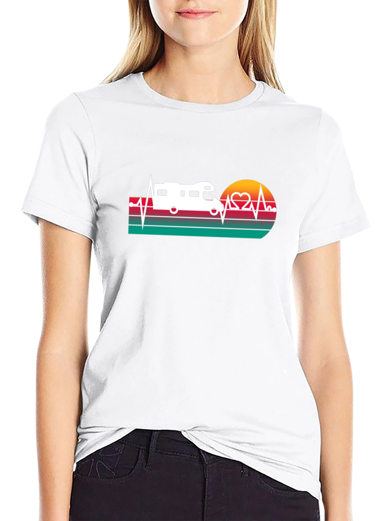 RV Heartbeat T-Shirt - Camping Lovers Tee