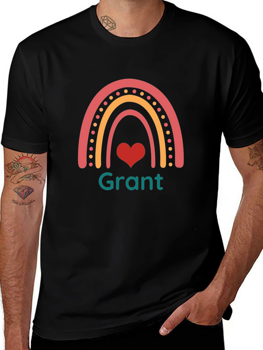 Rainbow Heart Personalized T-Shirt - Grant