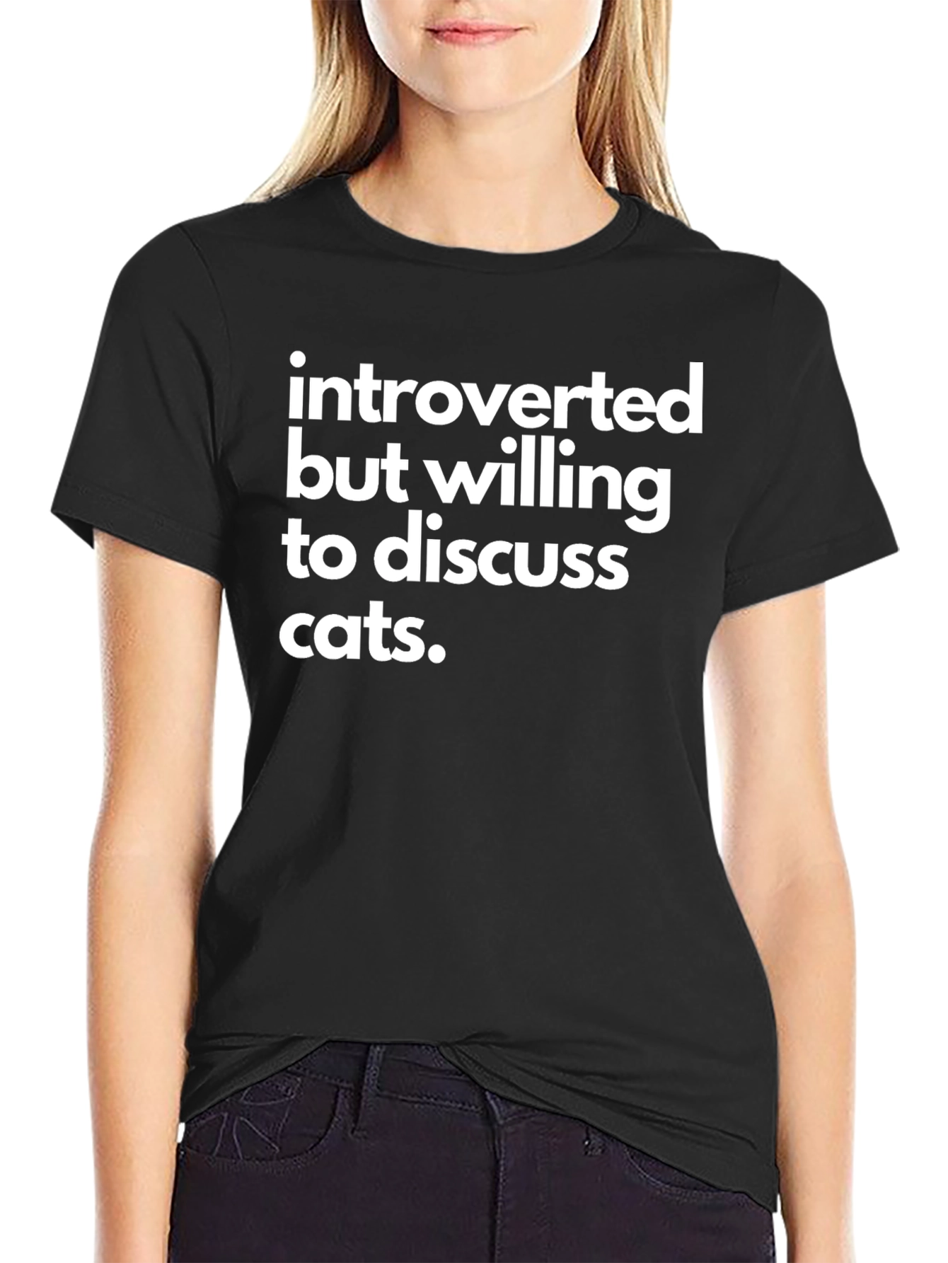 Introverted Cat Lover T-Shirt - Funny Slogan Tee