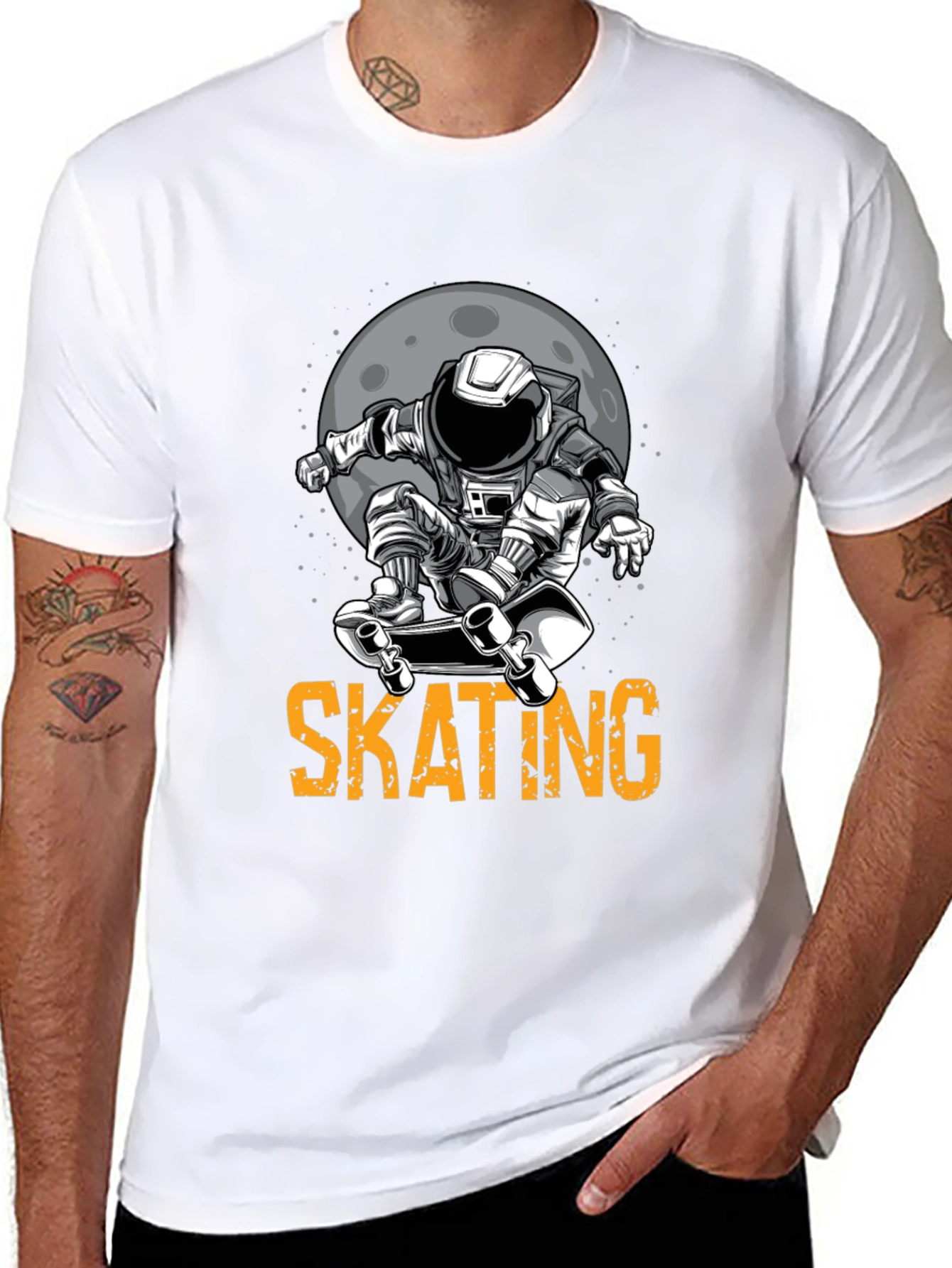 Astronaut Skateboarding T-Shirt - Space Adventure