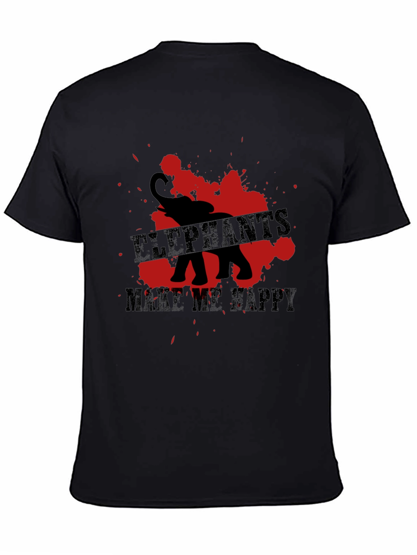 Elephant T-Shirt - Elephants Make Me Happy Graphic Tee