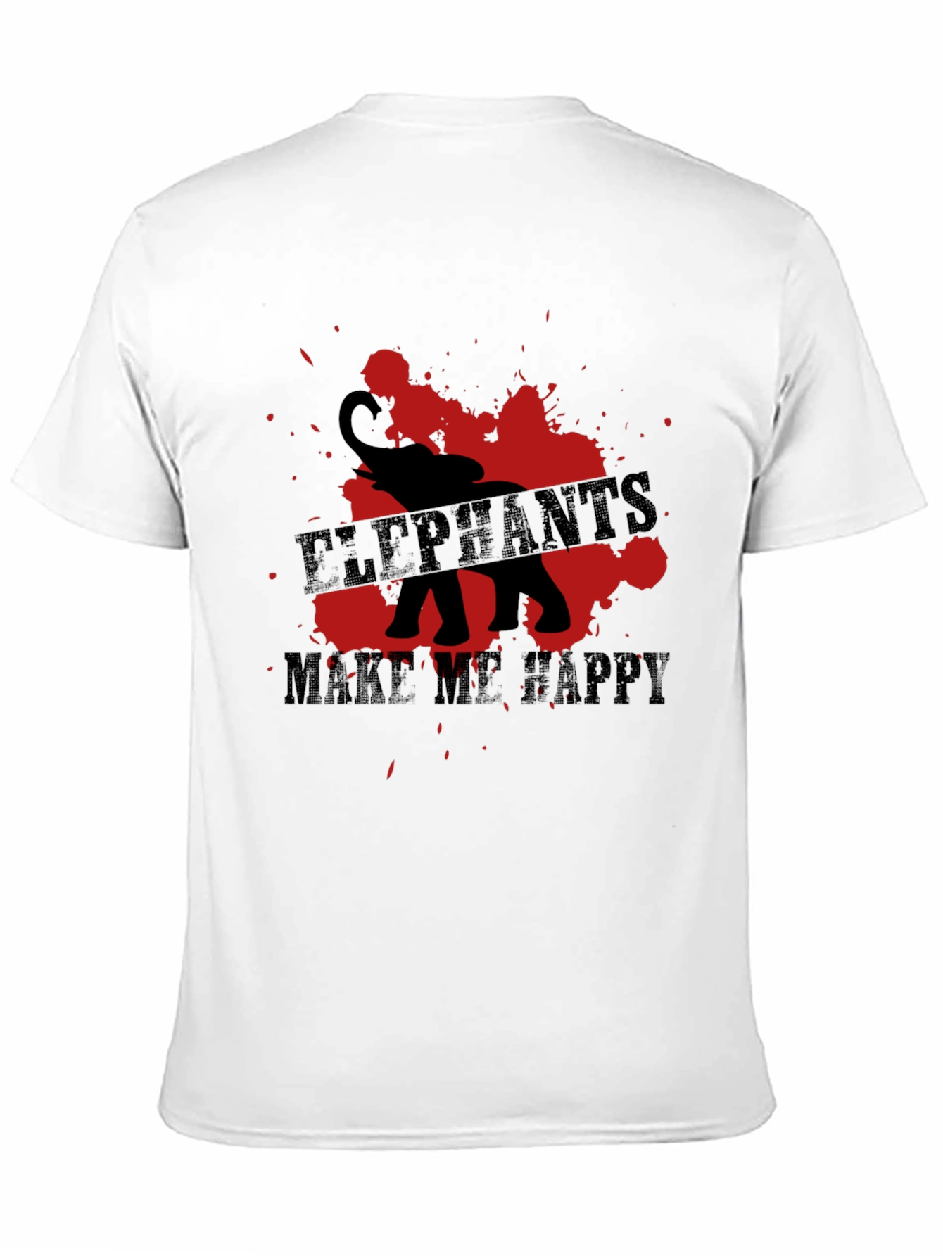 Elephant T-Shirt - Elephants Make Me Happy Graphic Tee