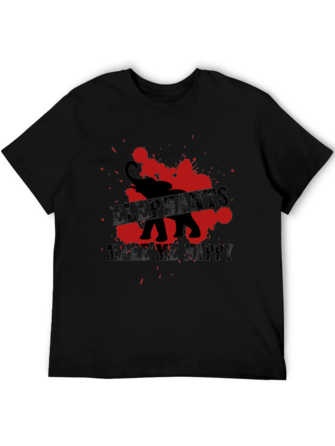 Elephant T-Shirt - Elephants Make Me Happy Graphic Tee