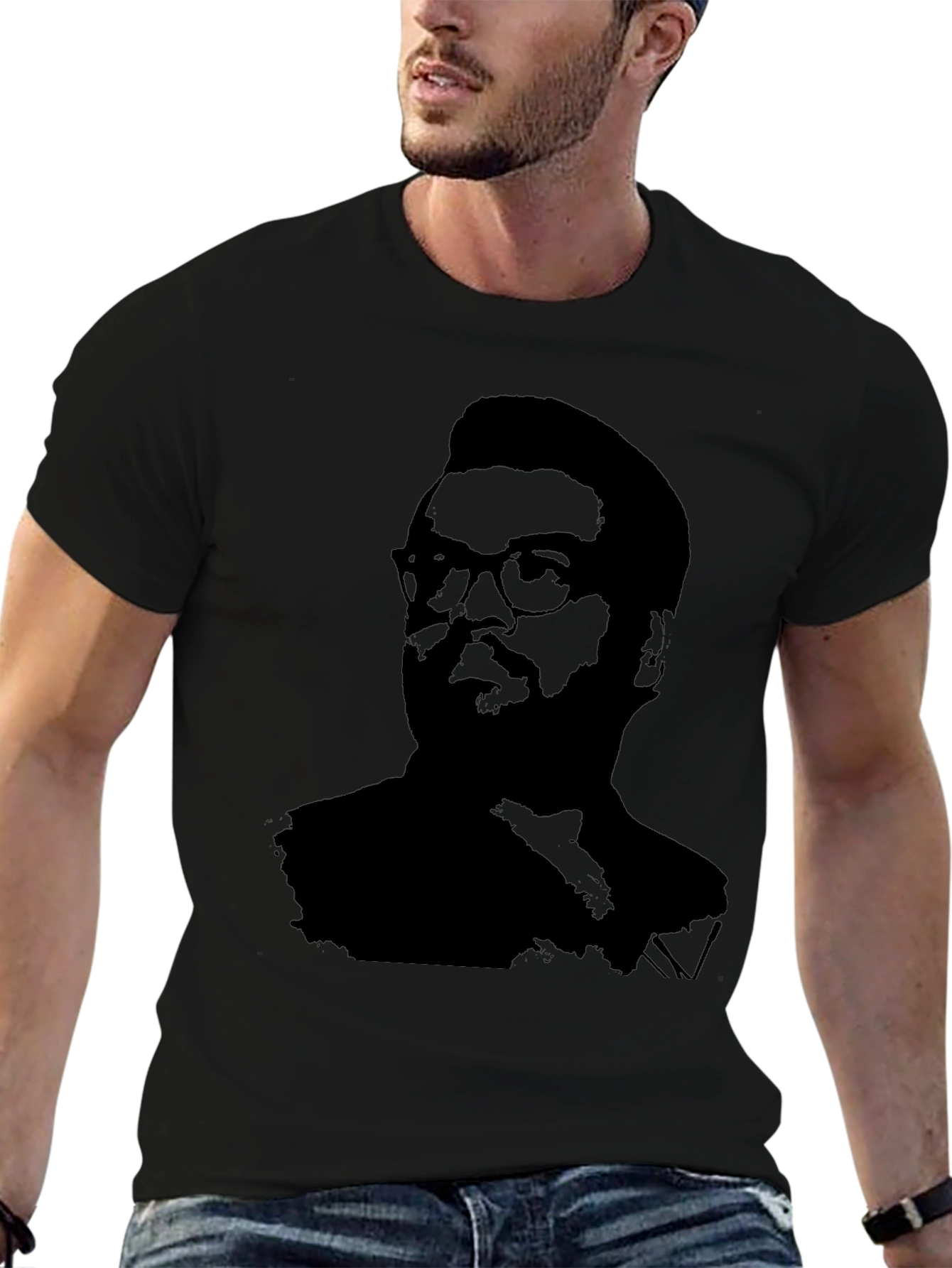 Silhouette Portrait Black T-Shirt