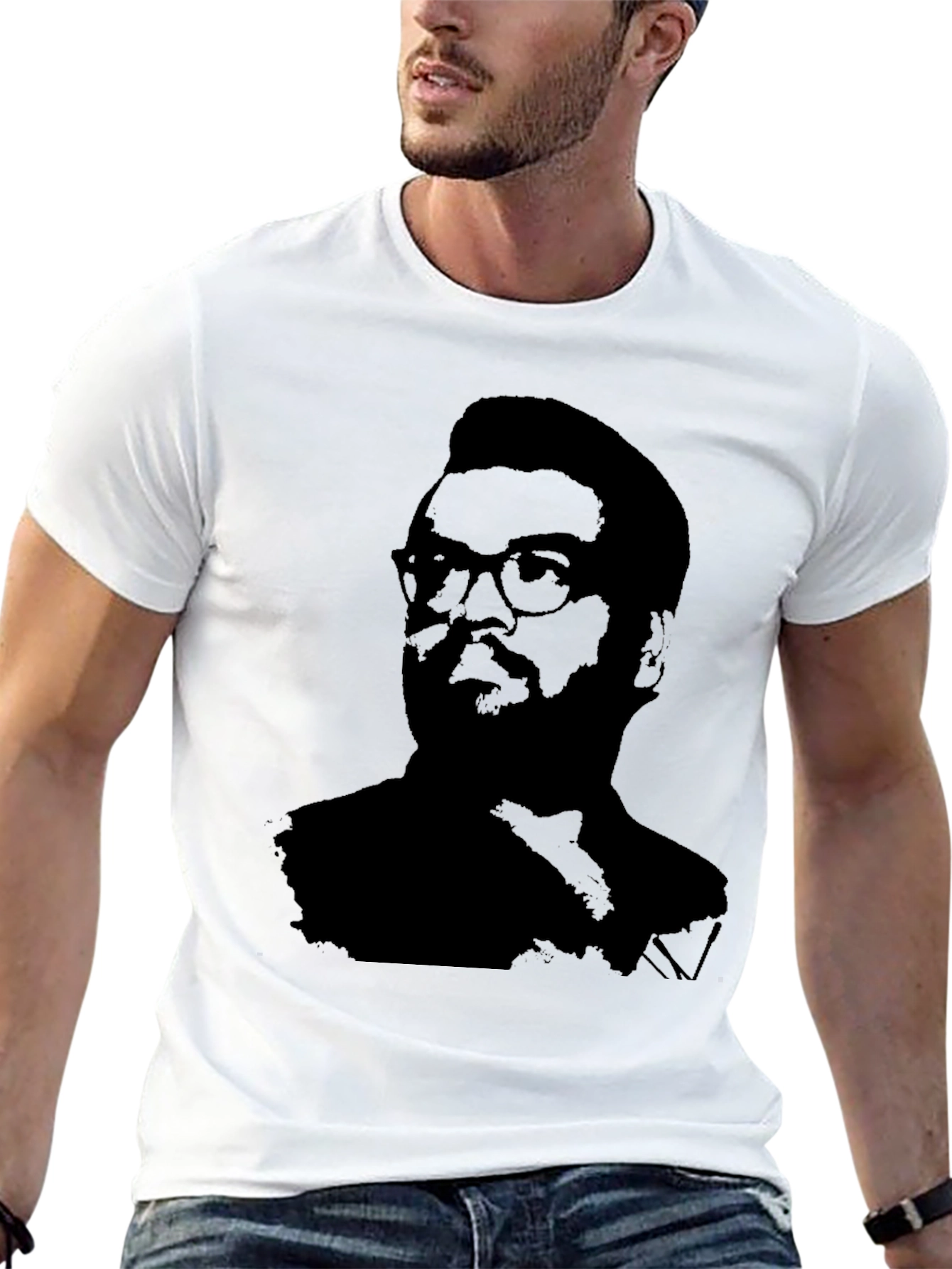 Silhouette Portrait Black T-Shirt