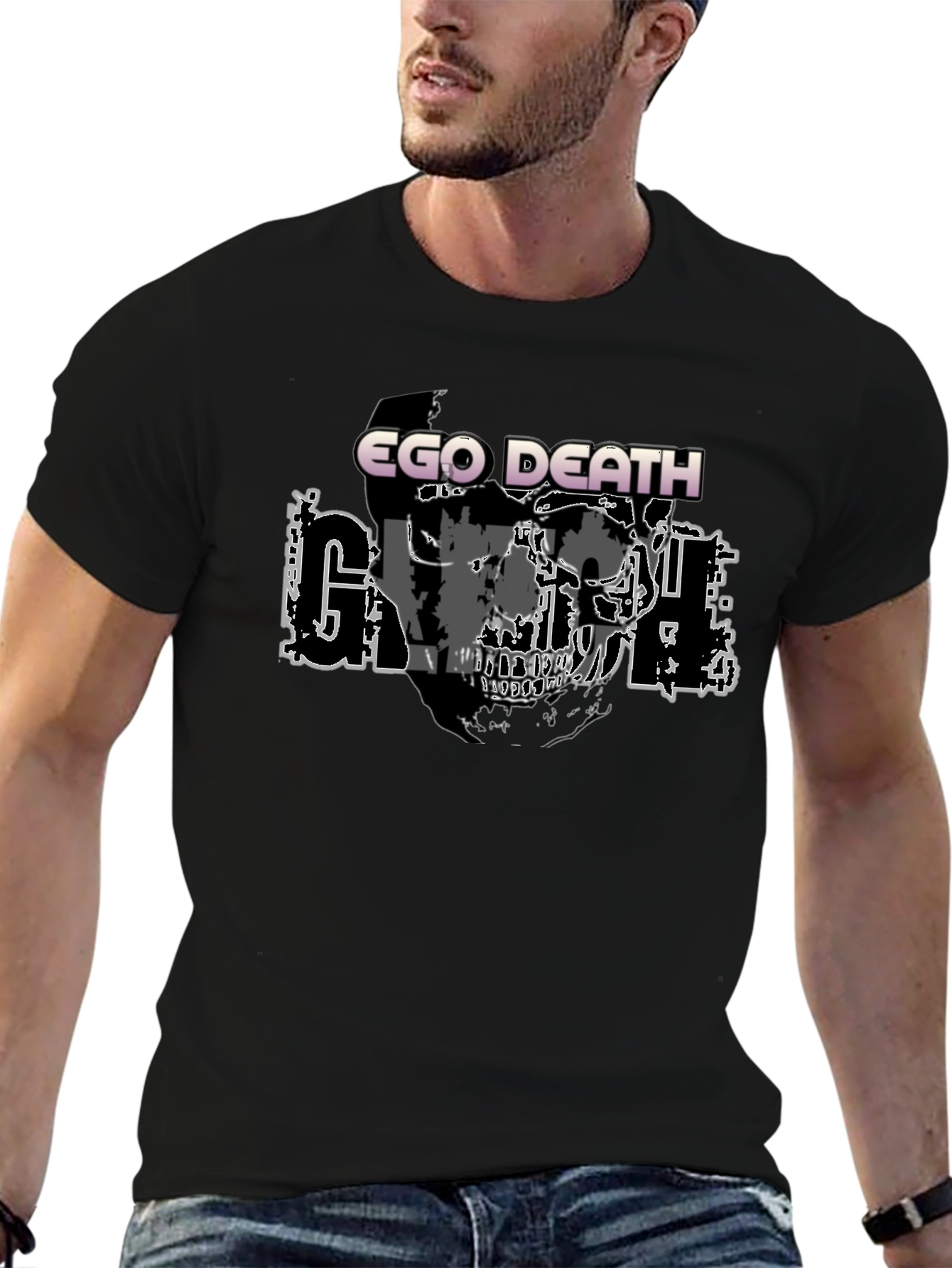 Ego Death Graphic Print Black T-Shirt