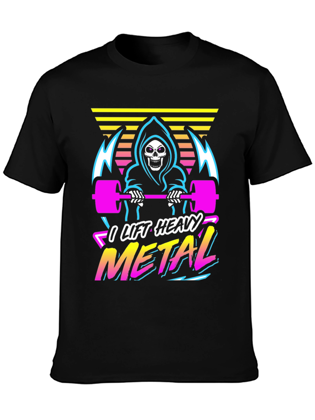 I Lift Heavy Metal Grim Reaper Gym T-Shirt