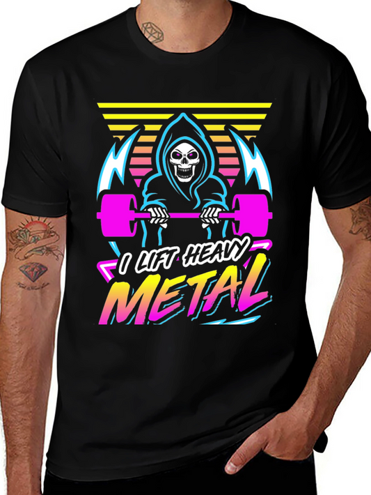 I Lift Heavy Metal Grim Reaper Gym T-Shirt