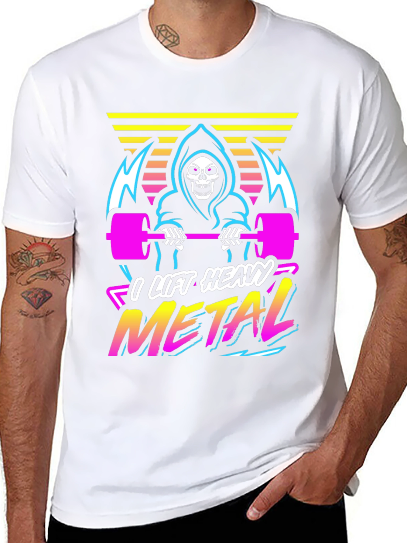 I Lift Heavy Metal Grim Reaper Gym T-Shirt