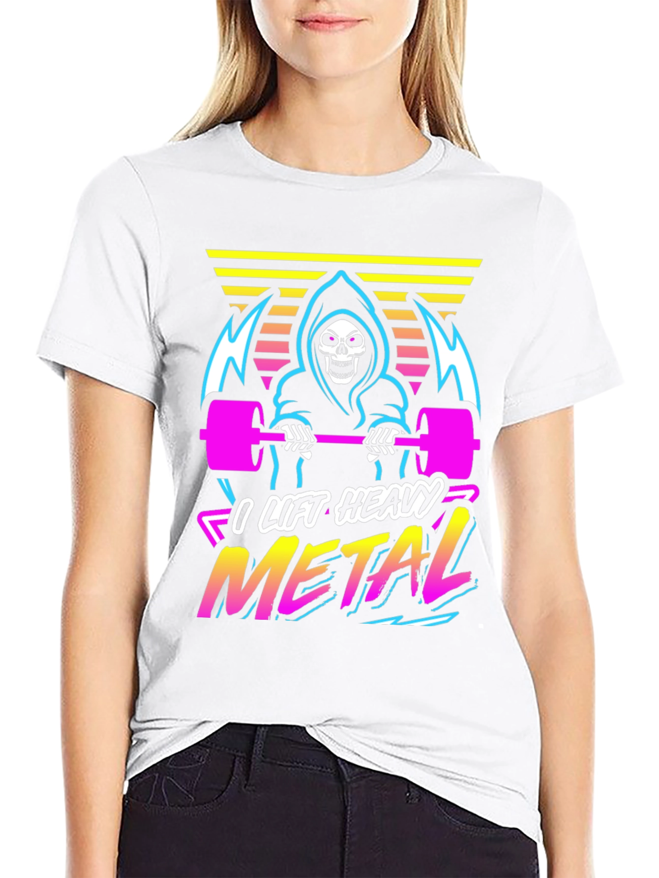 I Lift Heavy Metal Grim Reaper Gym T-Shirt