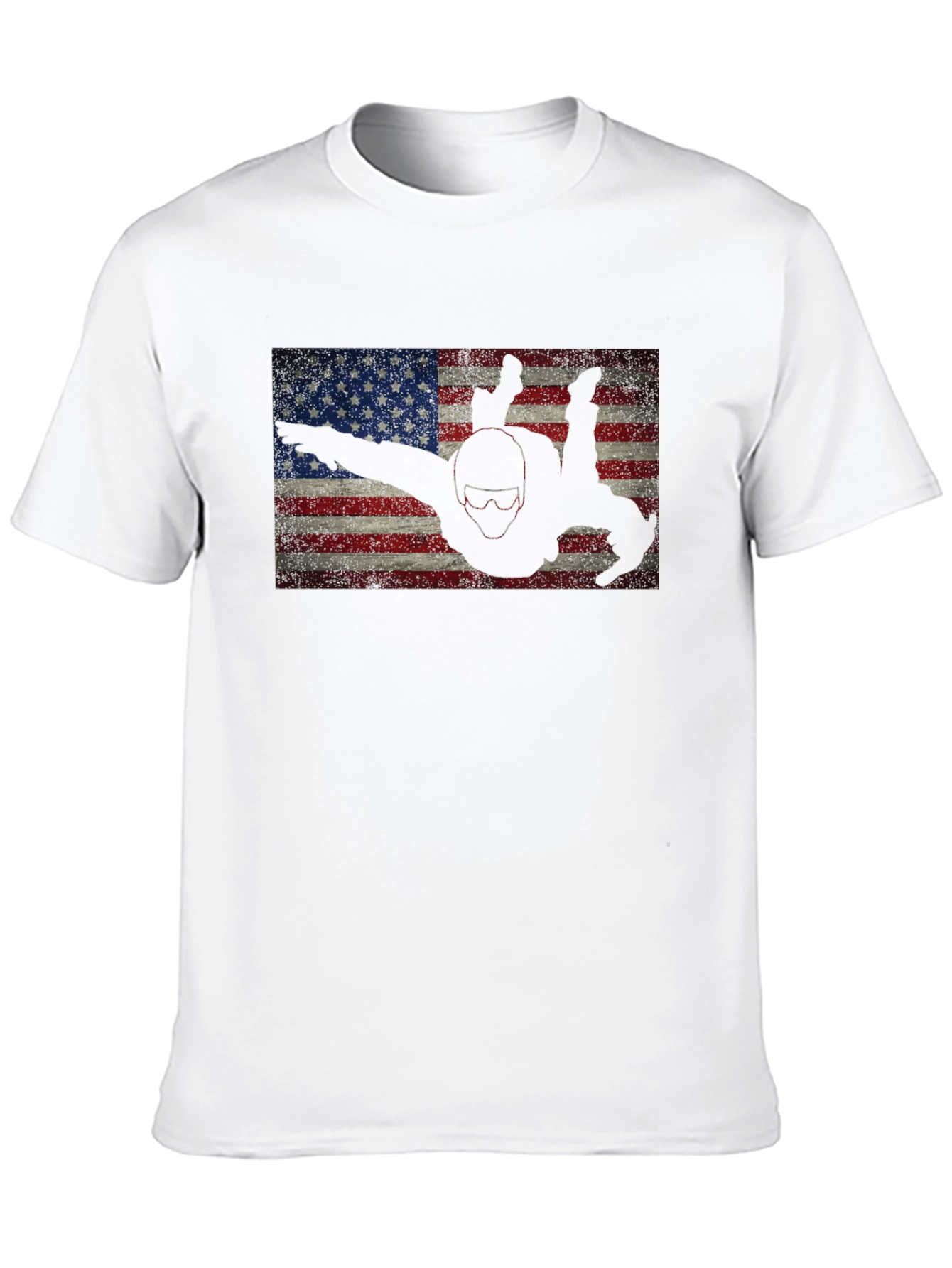 Skydiver American Flag Graphic Tee - Black