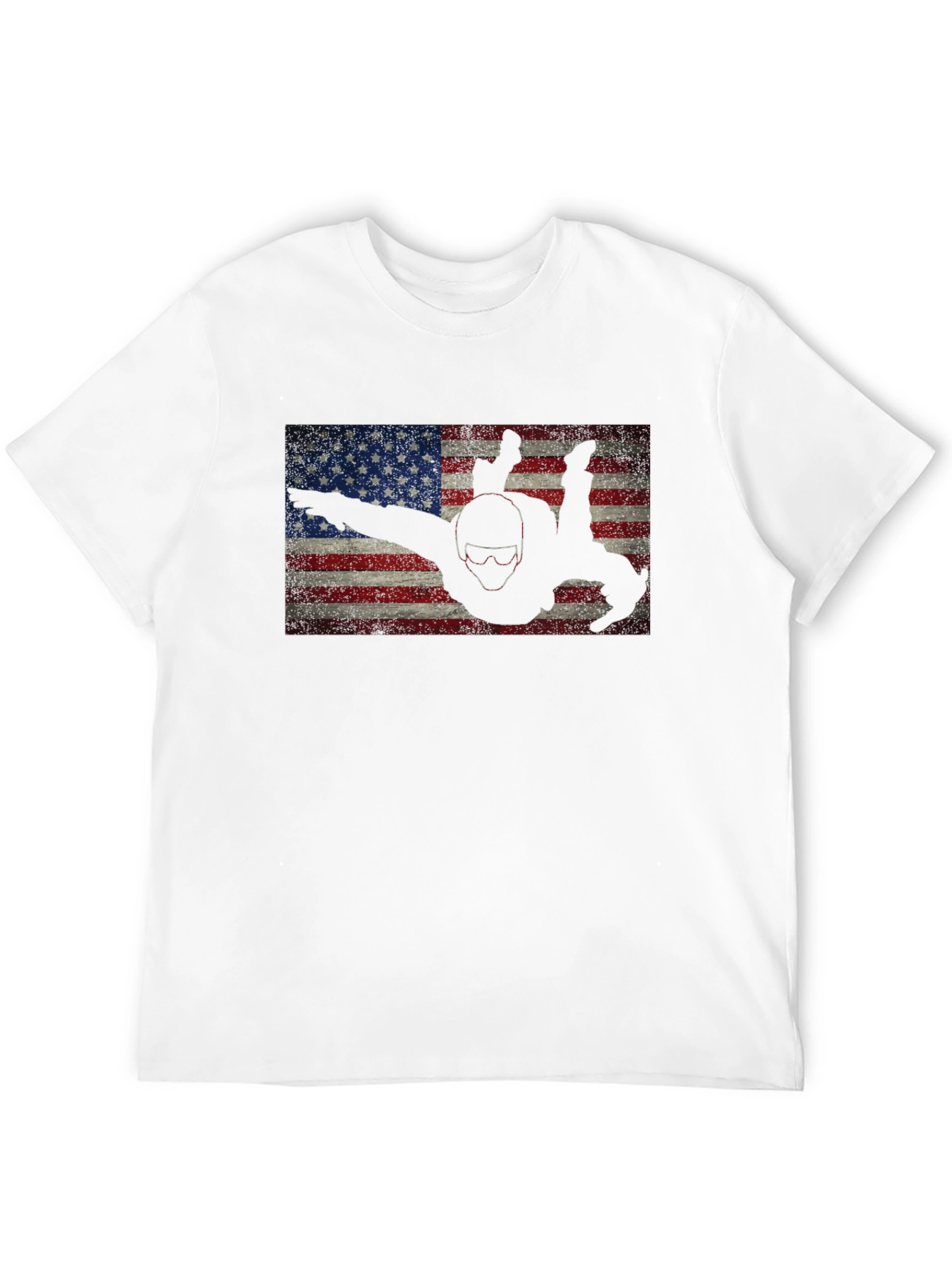 Skydiver American Flag Graphic Tee - Black