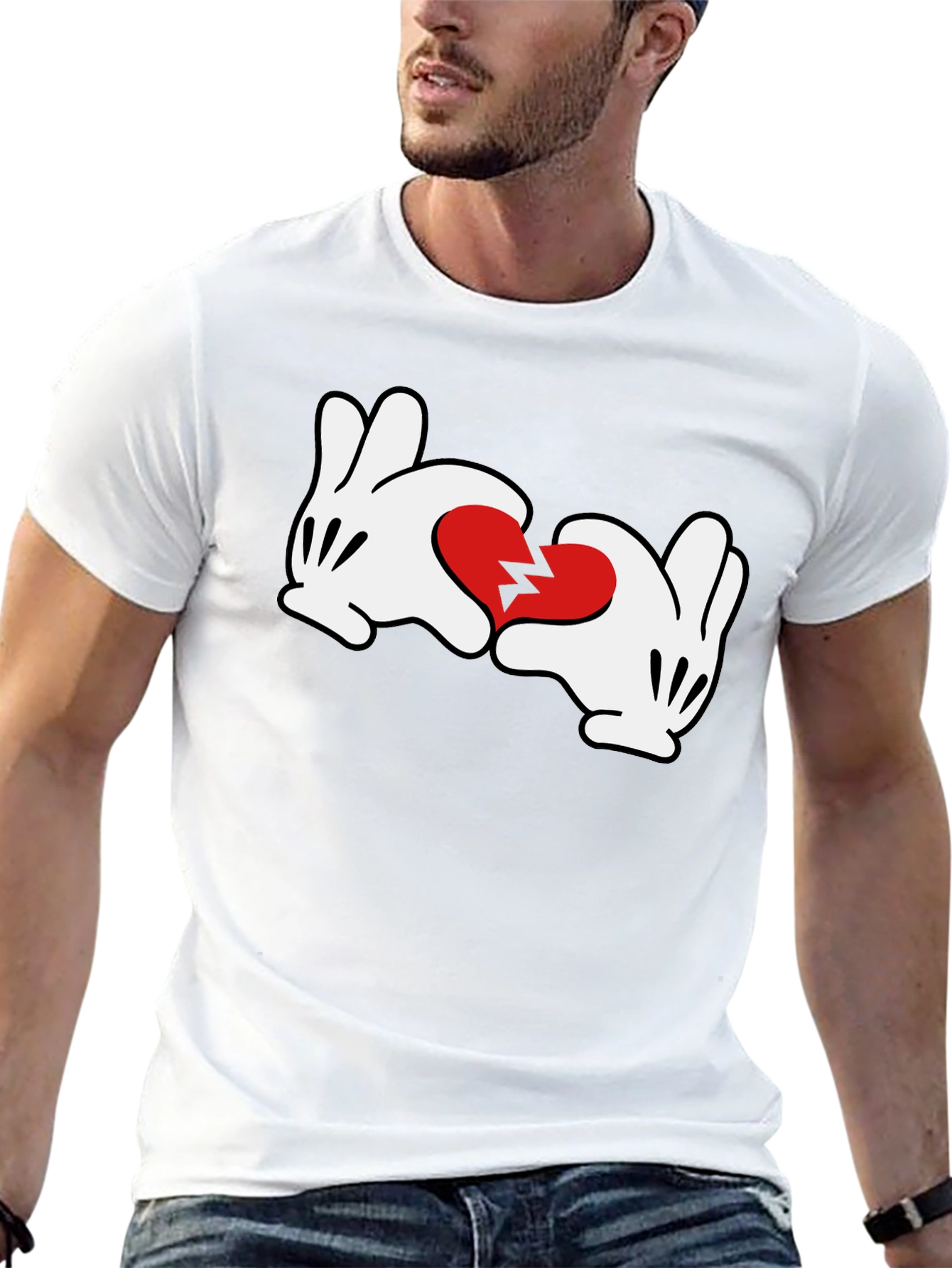 Broken Heart Mickey Hands Graphic Tee