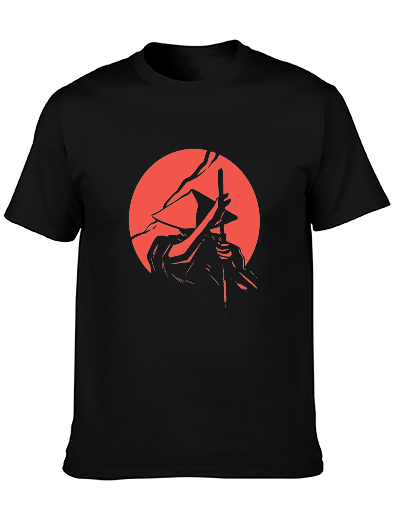 Samurai Graphic Tee - Black Cotton Blend