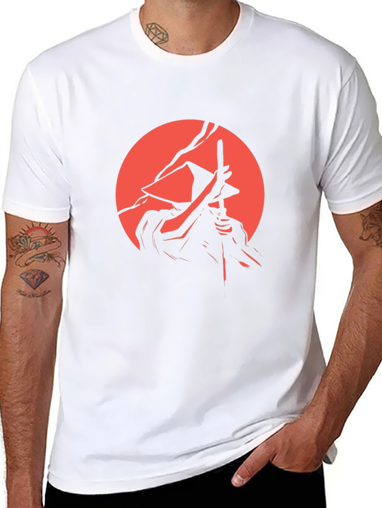 Samurai Graphic Tee - Black Cotton Blend