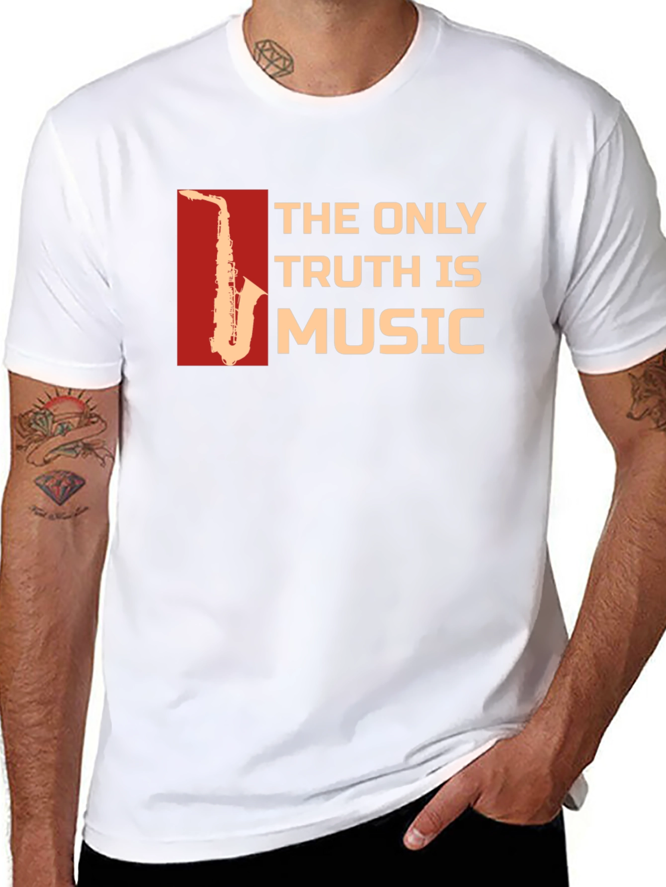 The Only Truth is Music Saxophone T-Shirt
