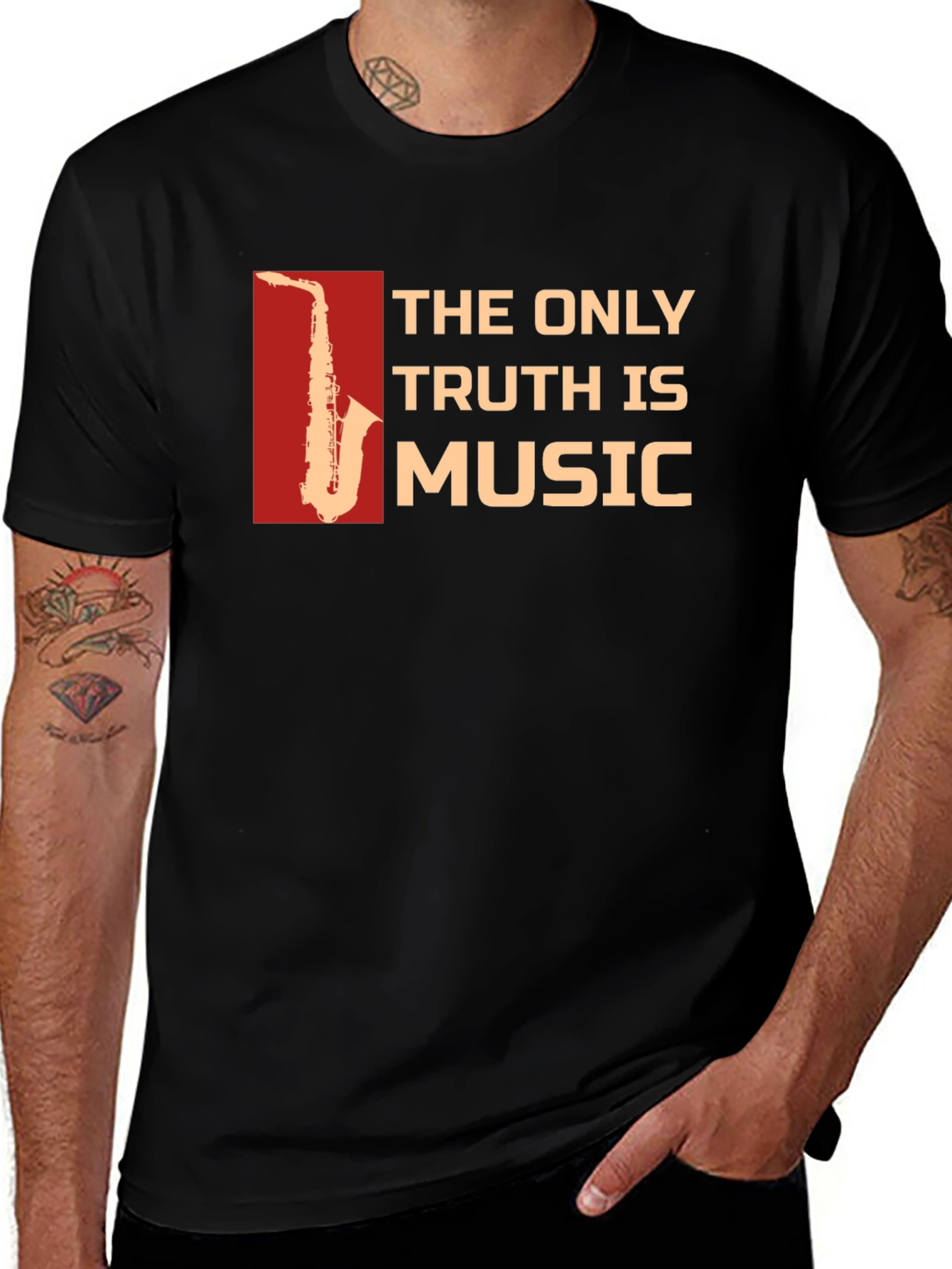 The Only Truth is Music Saxophone T-Shirt