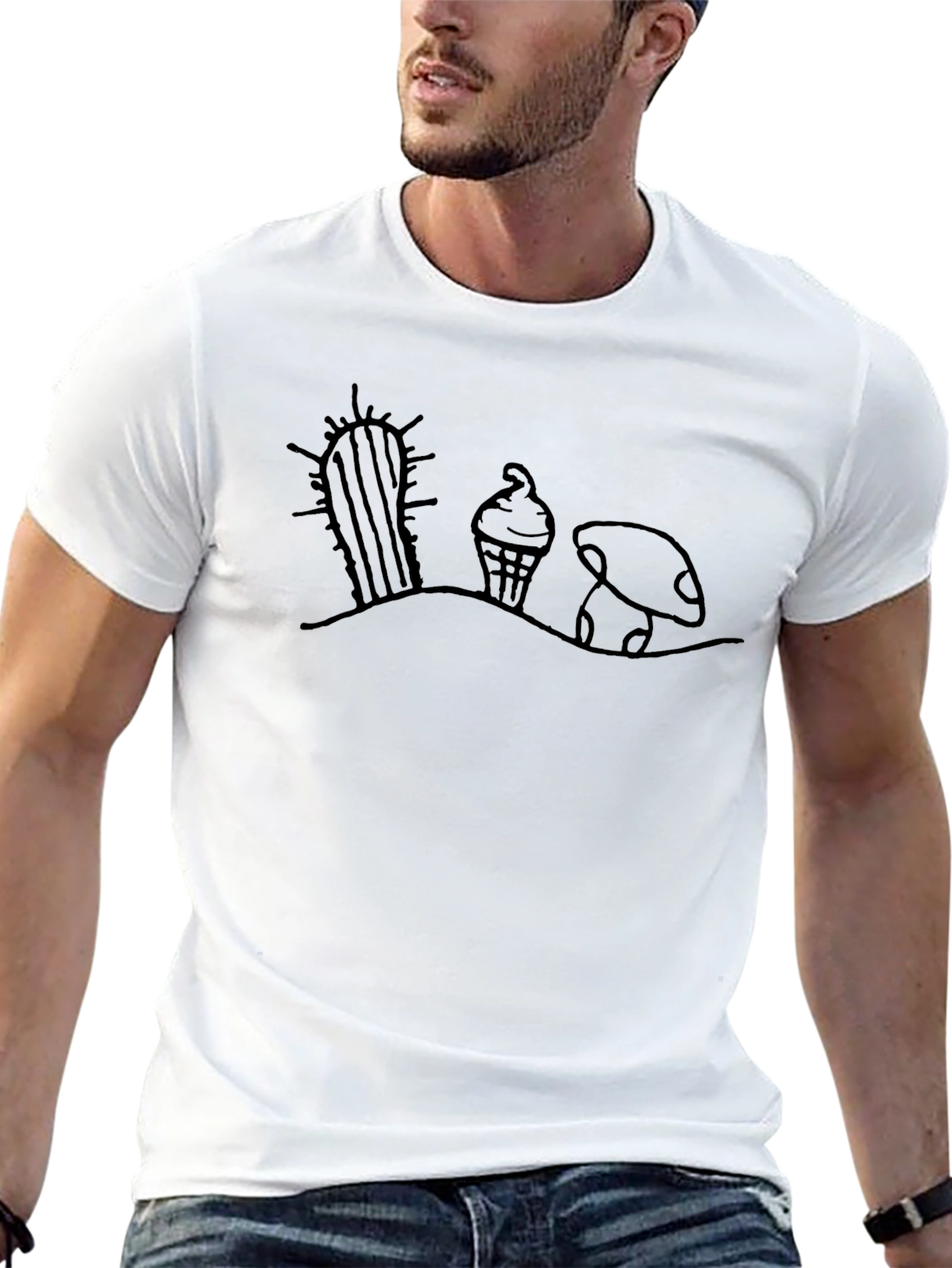 Desert Dream T-Shirt: Cactus Ice Cream Mushroom Tee