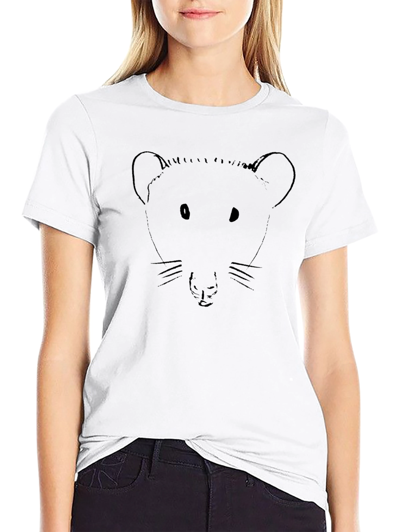 Rat Face Graphic Black T-Shirt